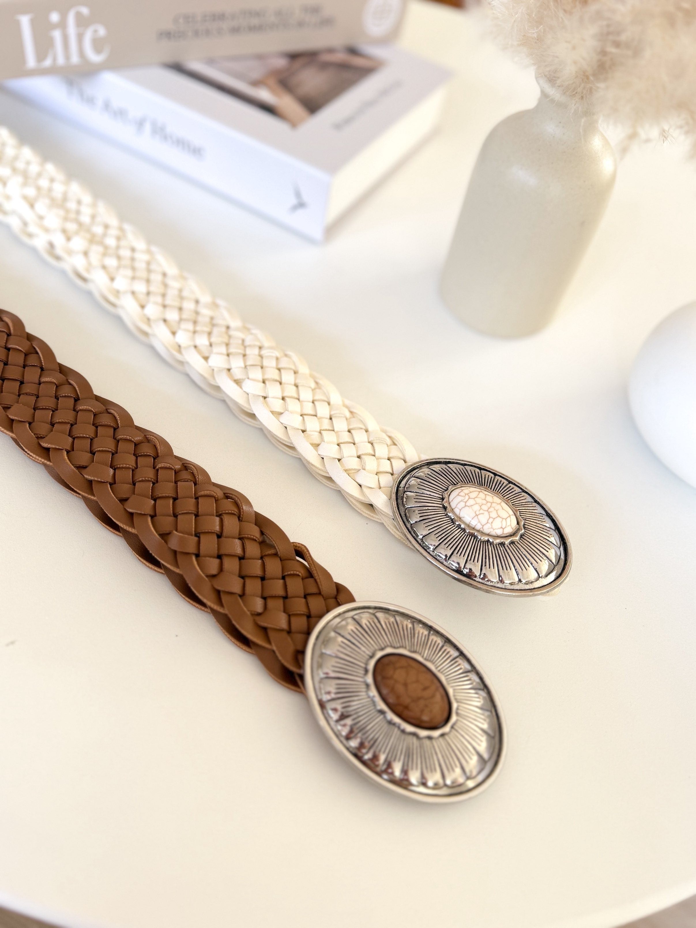 Cinturón polipiel trenzado