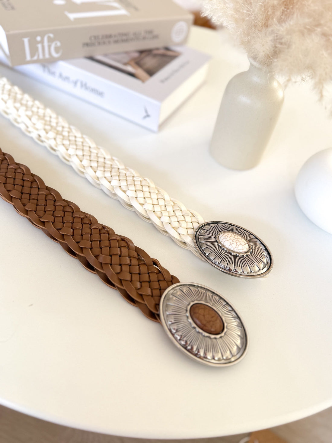 Cinturón polipiel trenzado