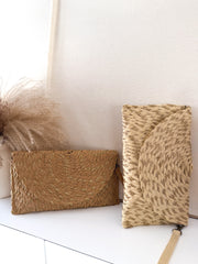 Cartera yute y oro