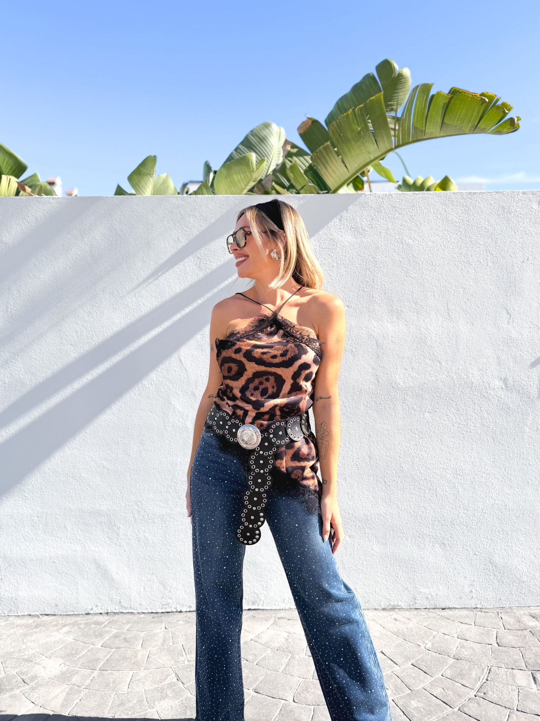 Top lencero cruzado print