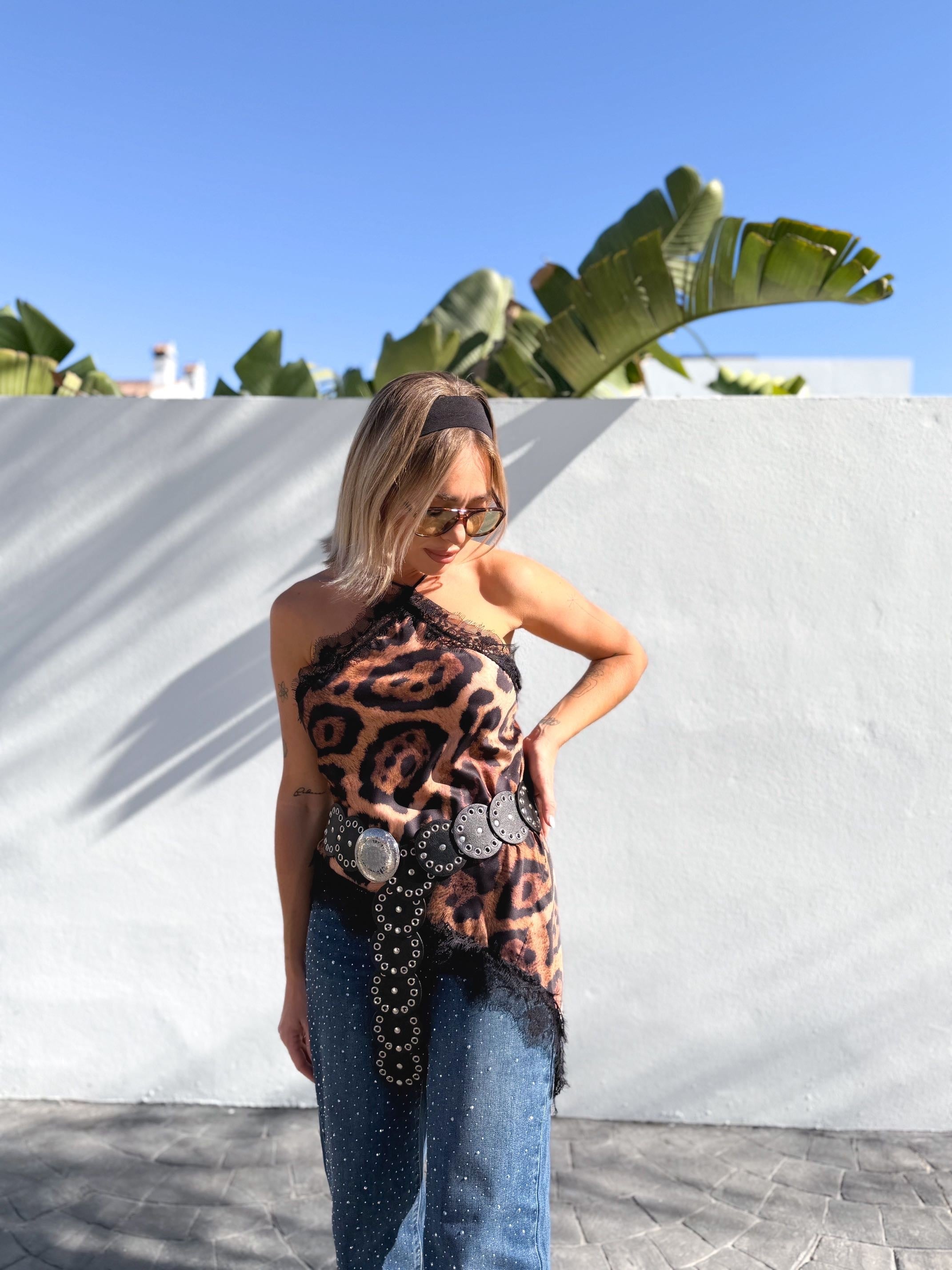 Top lencero cruzado print