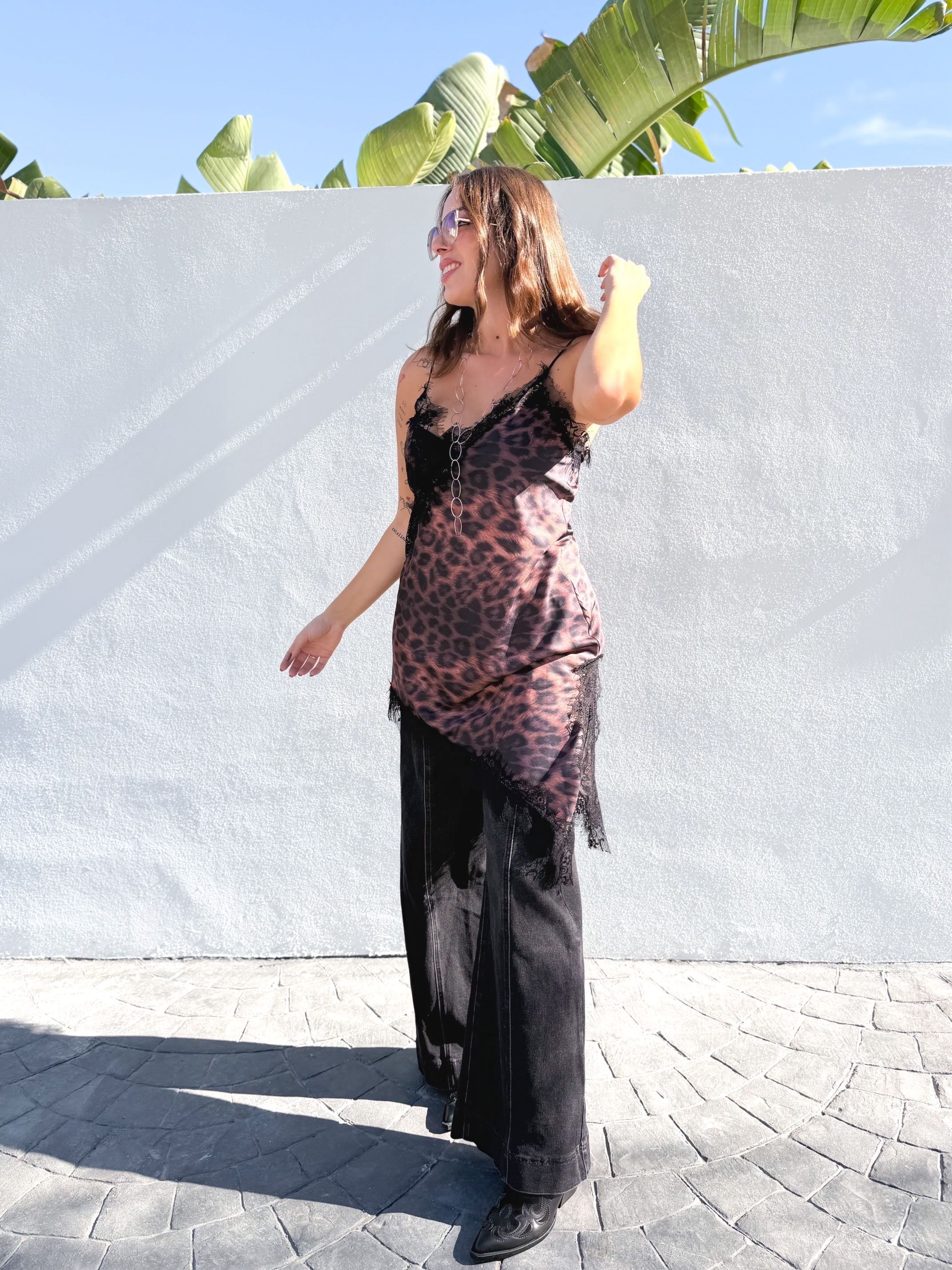 Top lencero largo print