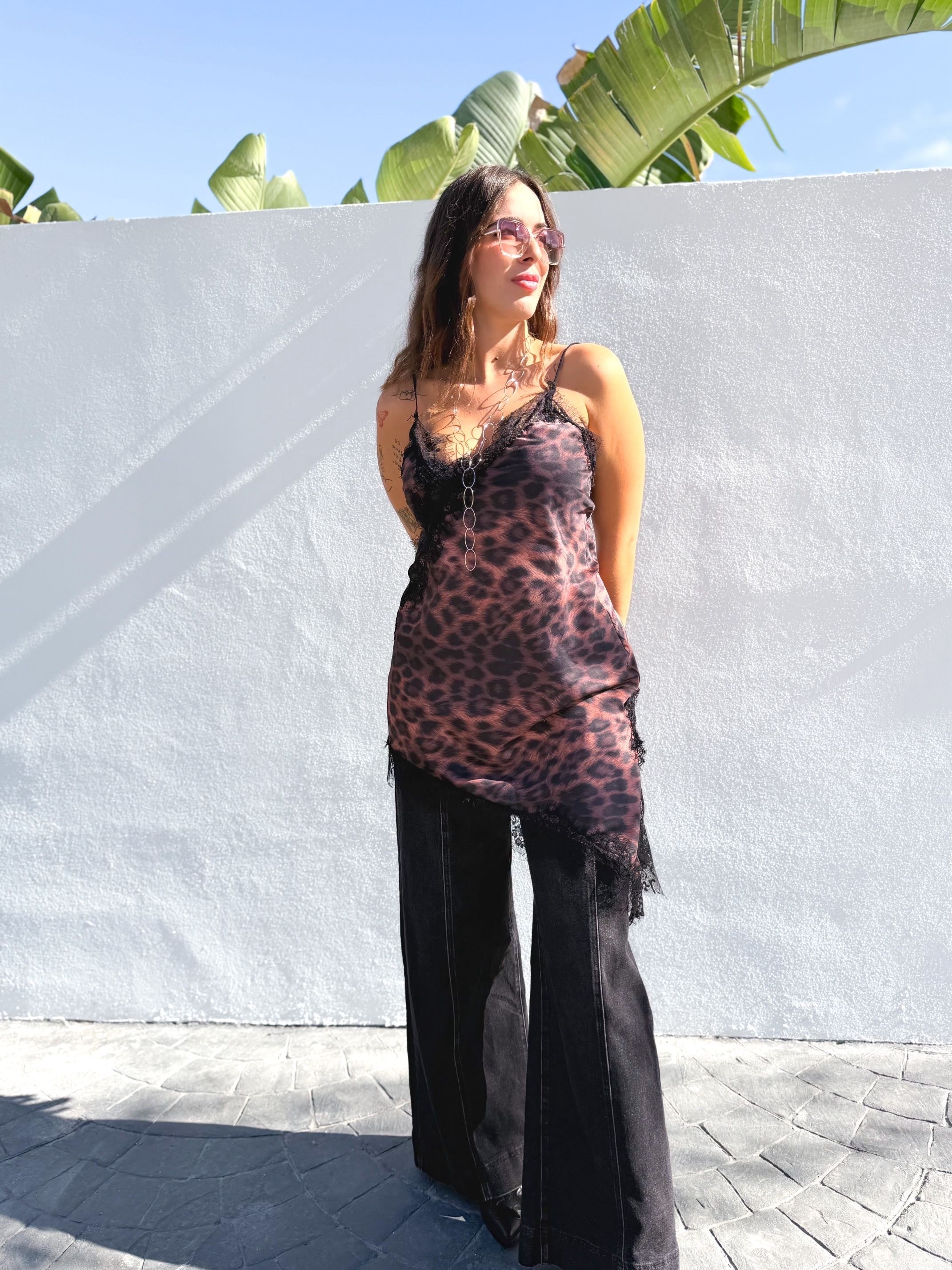 Top lencero largo print