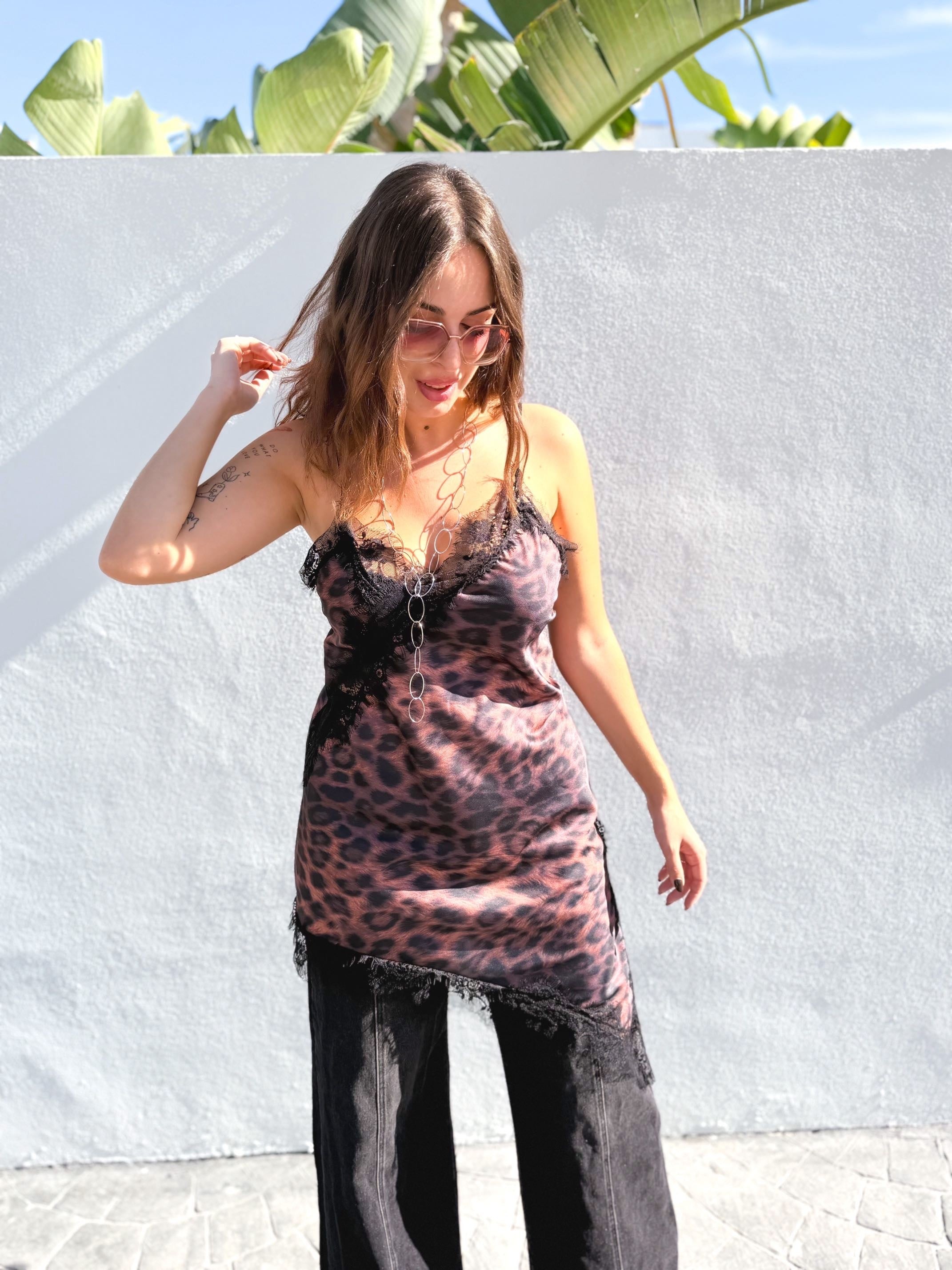 Top lencero largo print