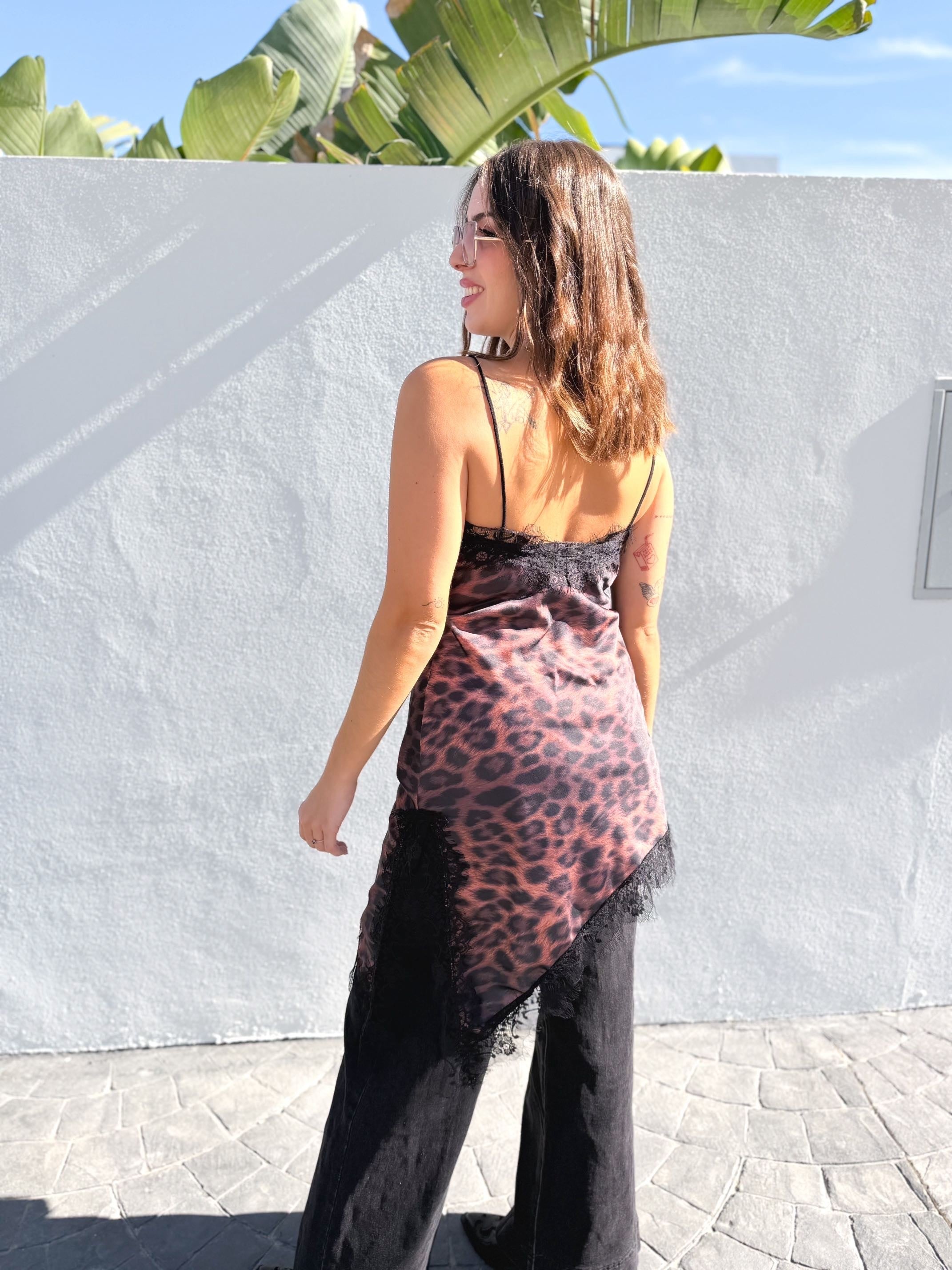 Top lencero largo print