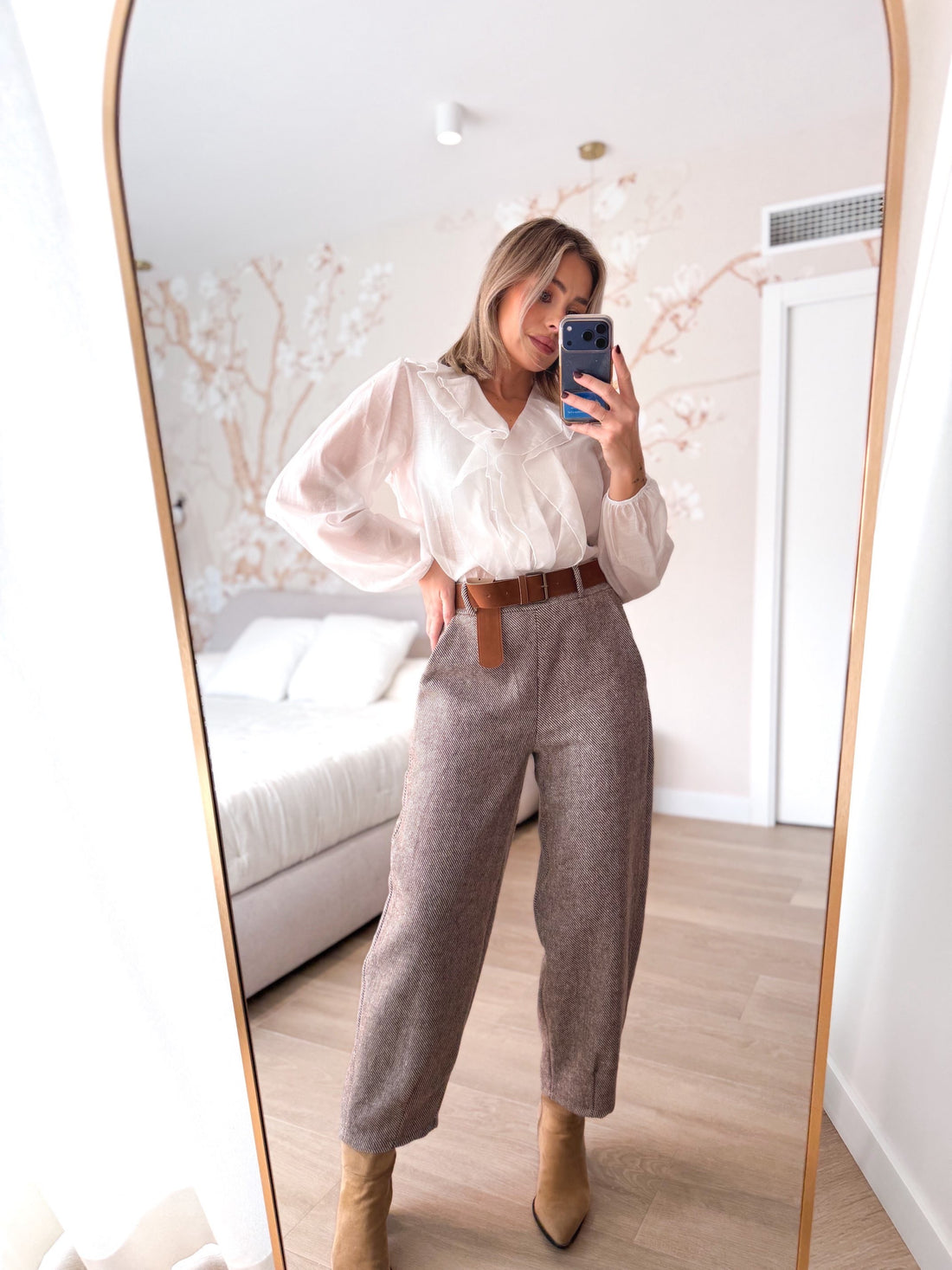 Blusa blanca volantes