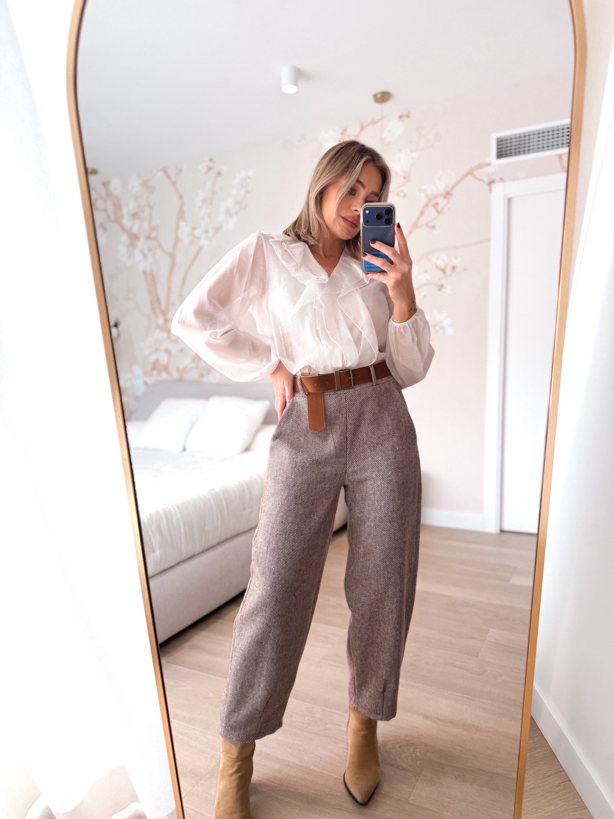 Blusa blanca volantes