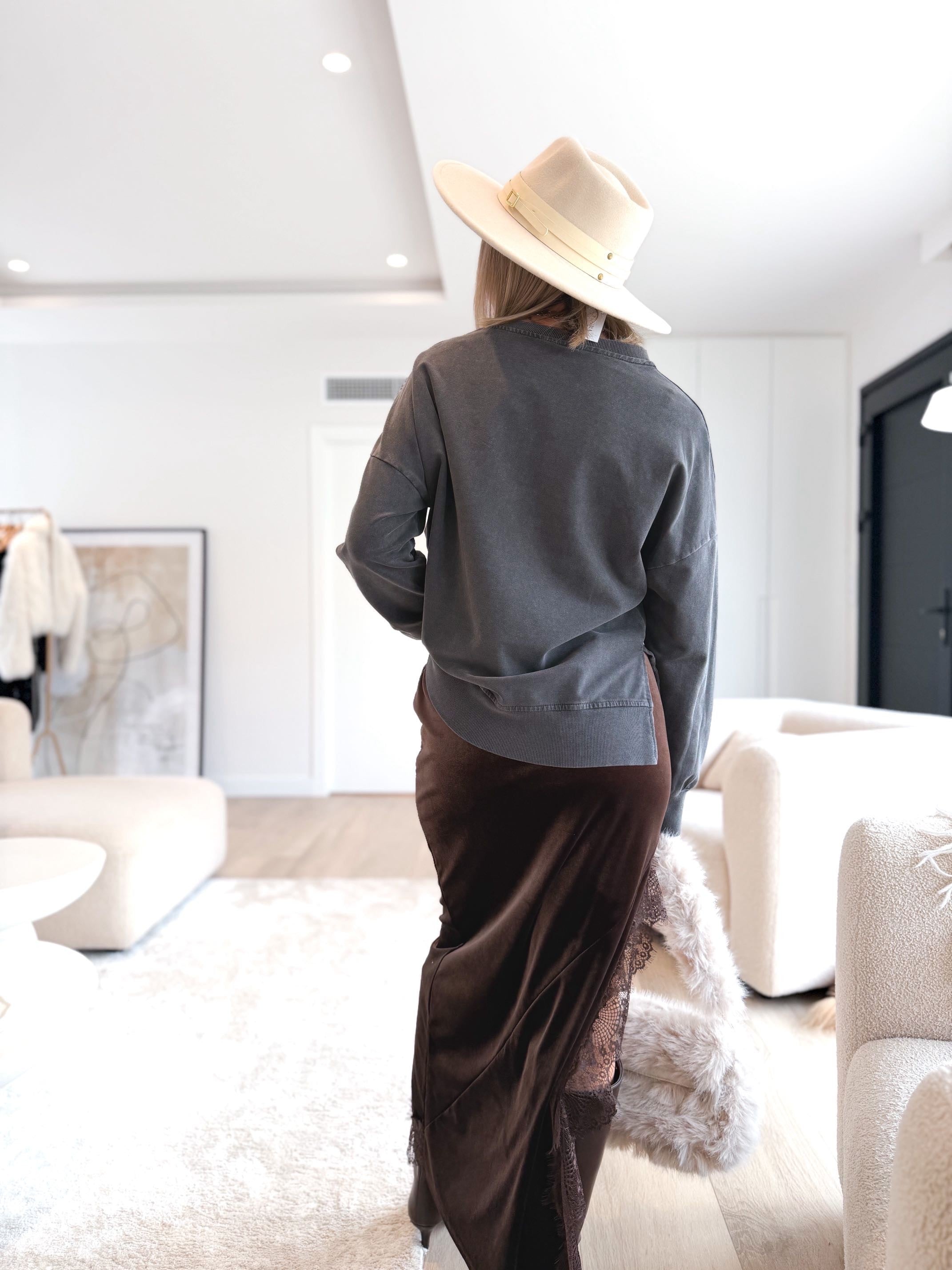 Falda lencera terciopelo