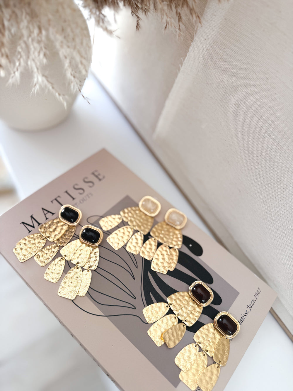 Pendientes combinado cascada con nacar