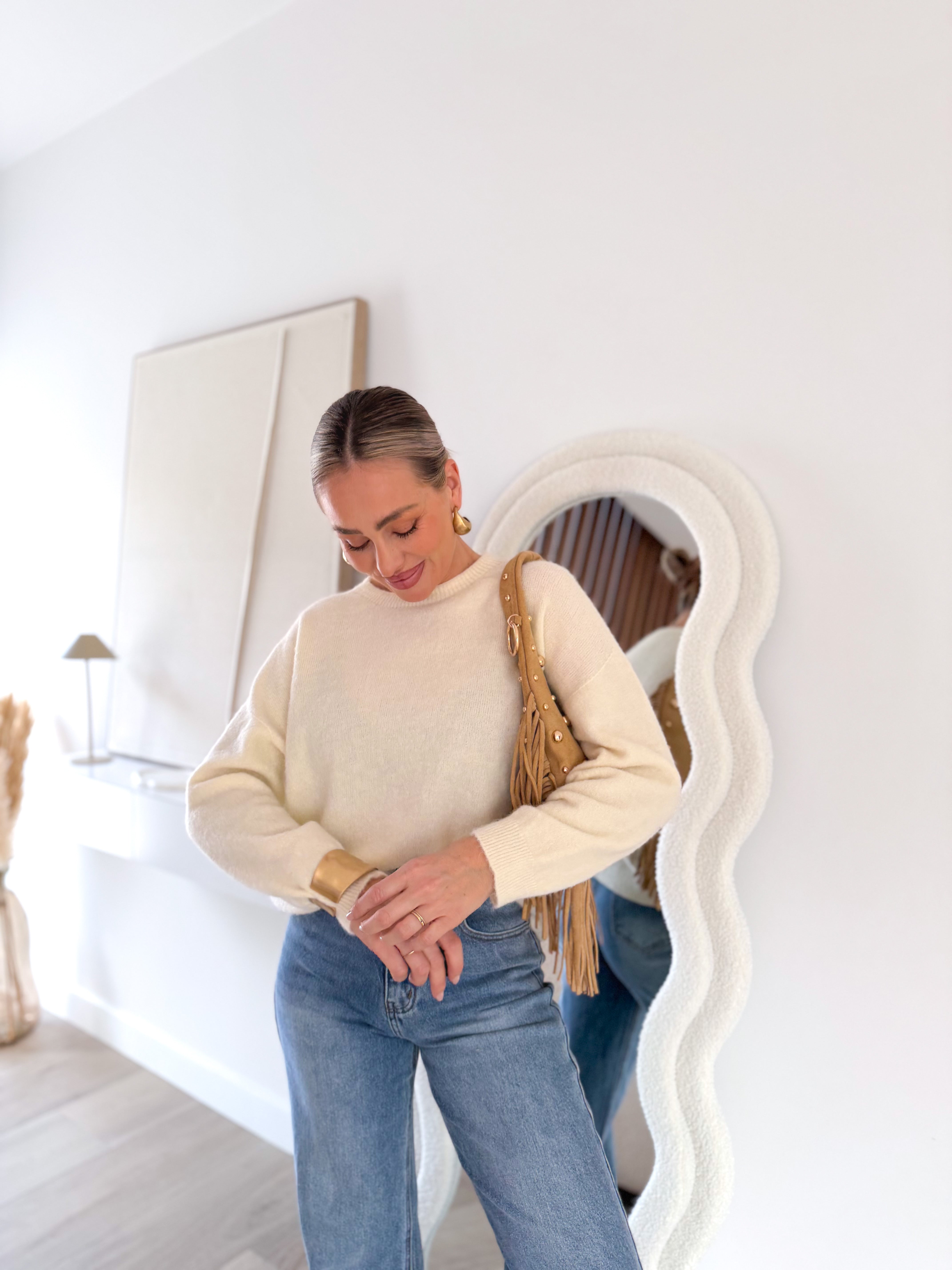 Jersey tacto suave beige