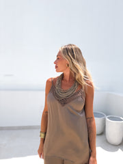 Tirante lencera satinada taupe