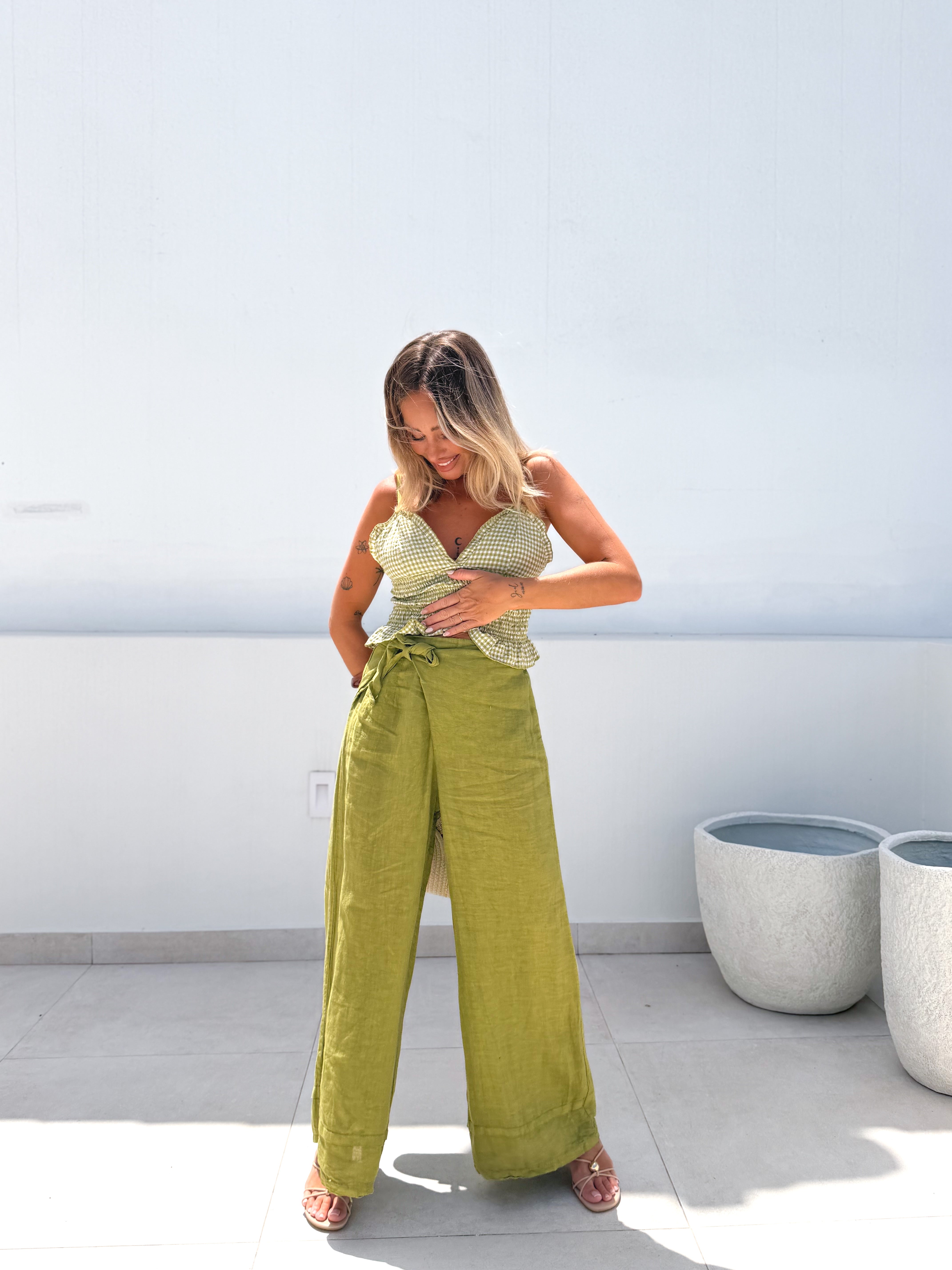Pantalón lino anudado Lima