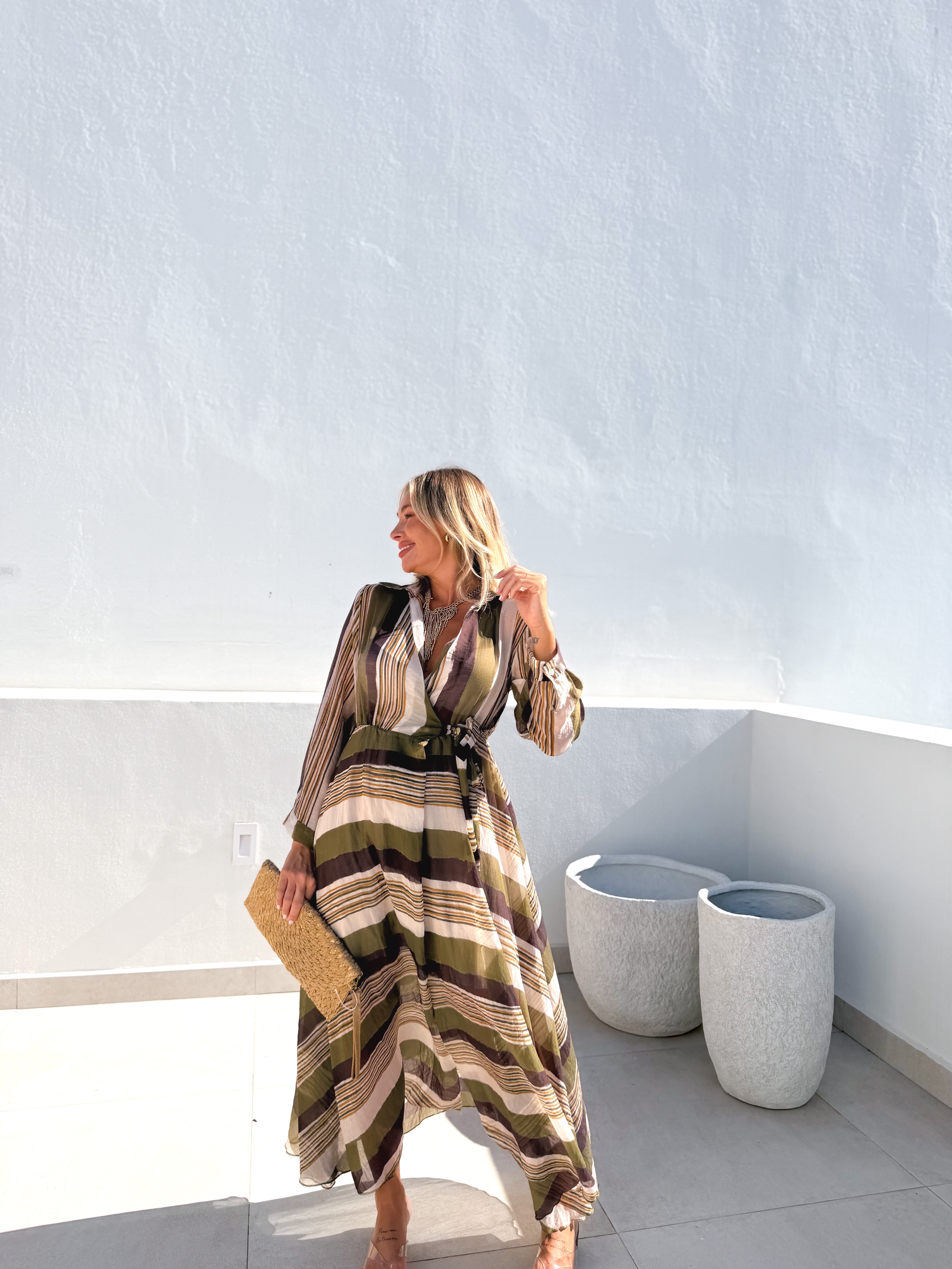Vestido kimono verde
