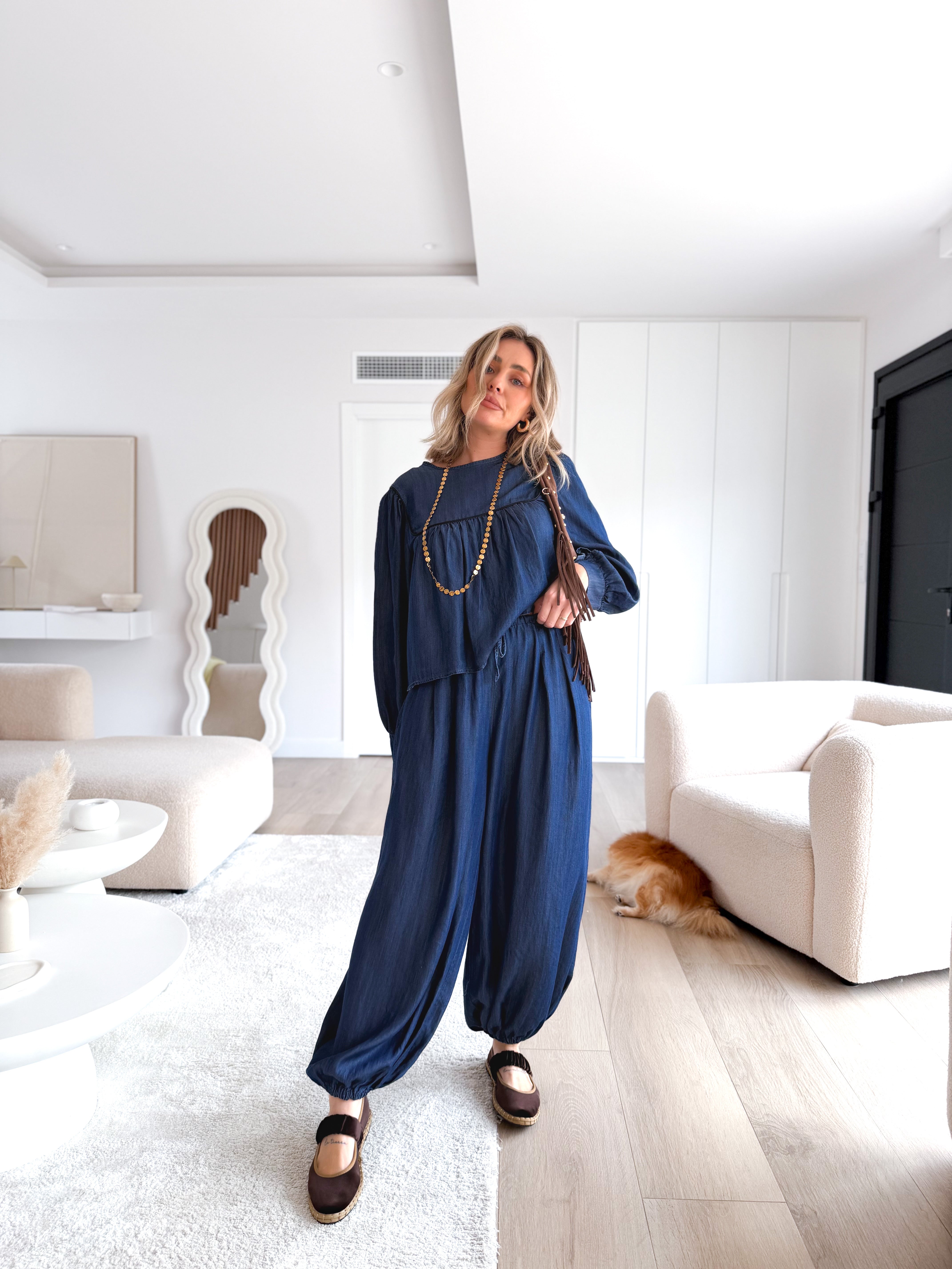 Pantalón denim globo