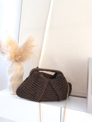Clutch efecto crochet choco