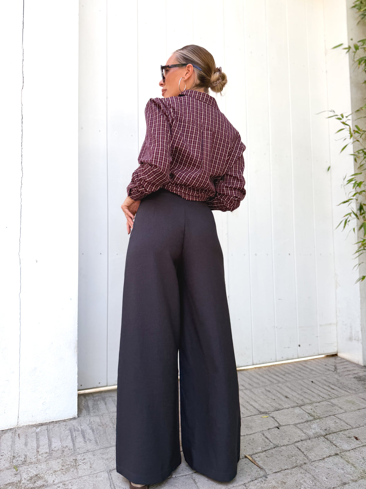 Pantalón pinzas jaspeado gris