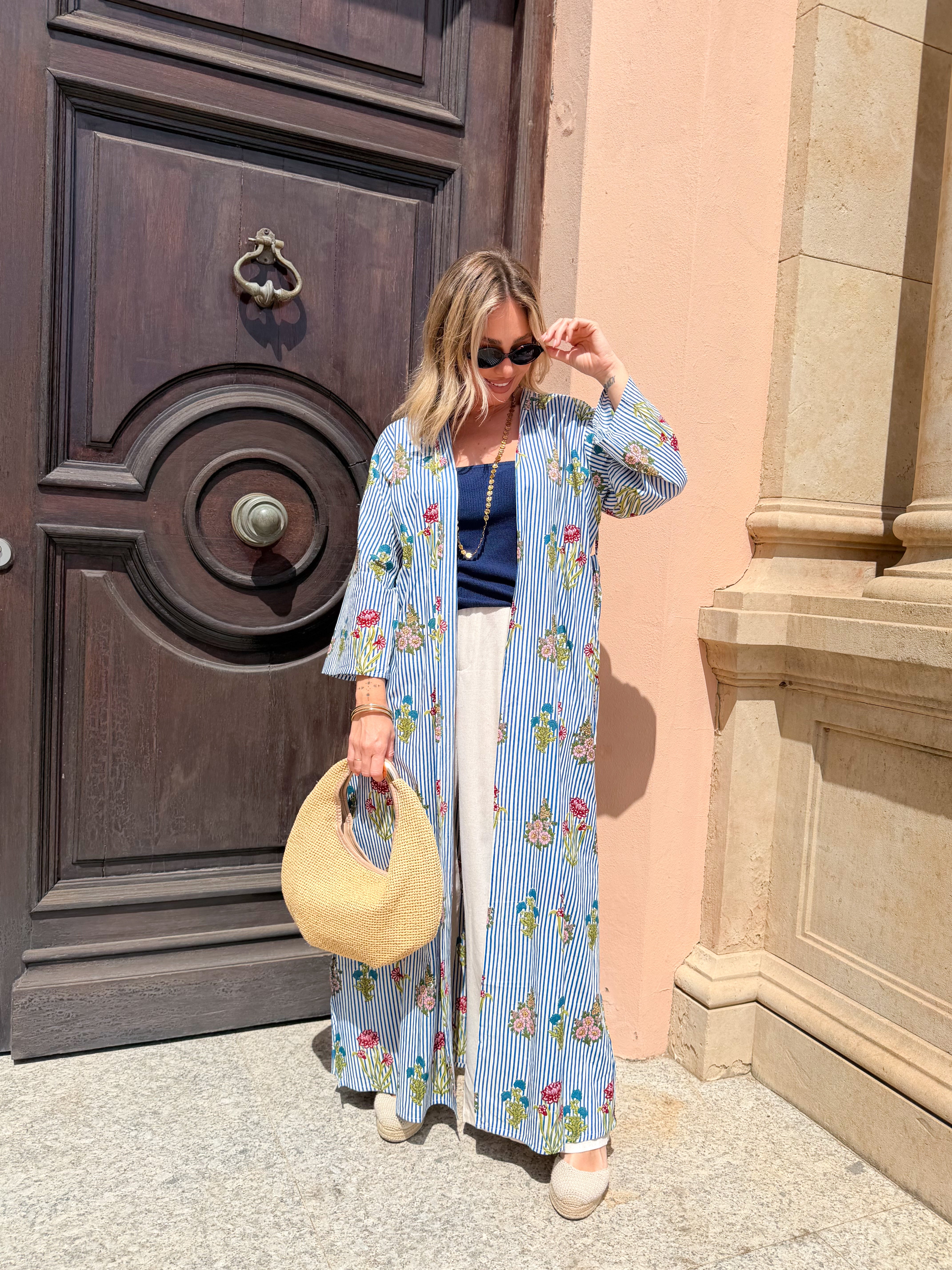 Kimono estampado Azul
