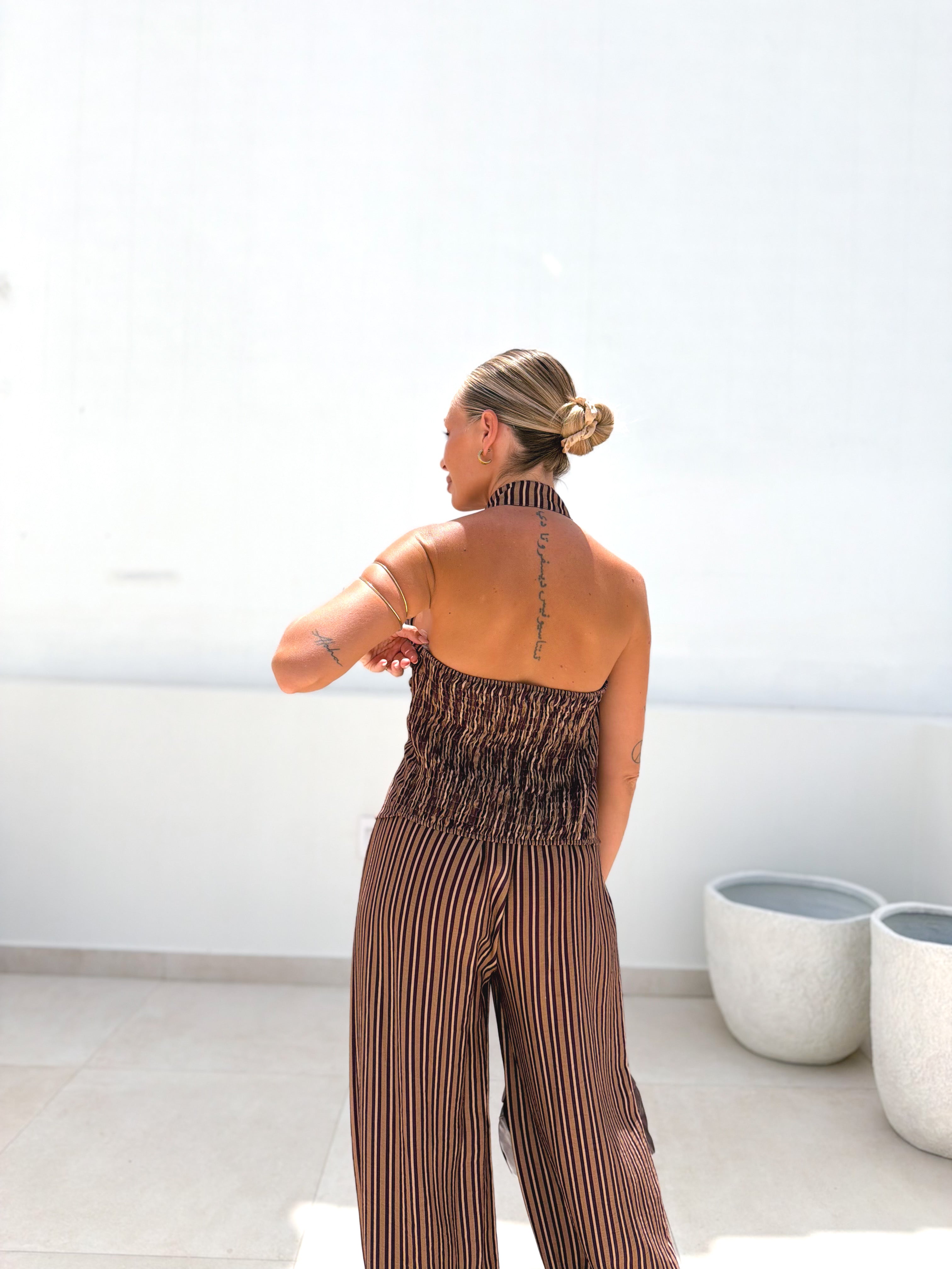 Total look rayas Malva