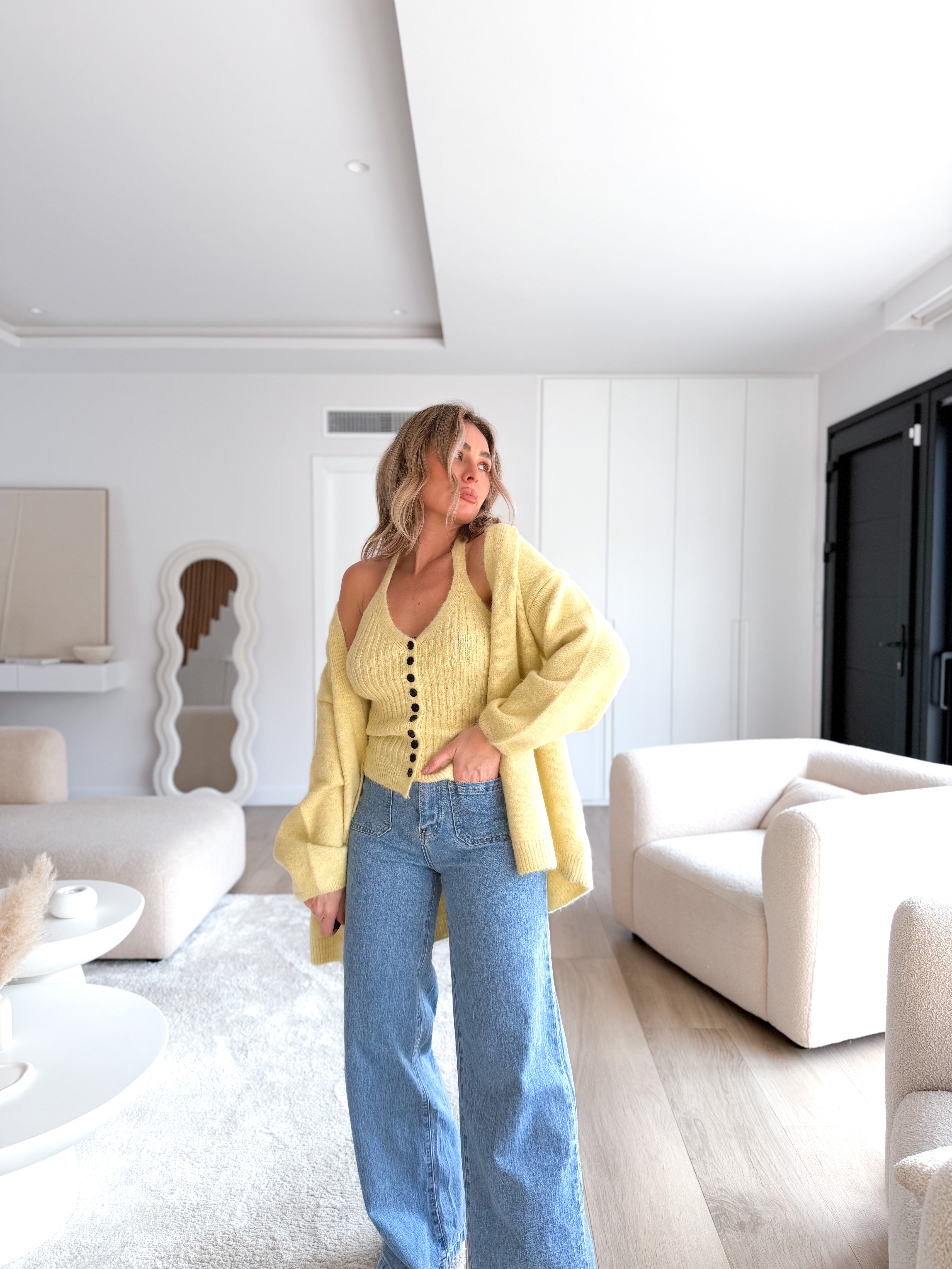 Set de punto amarillo