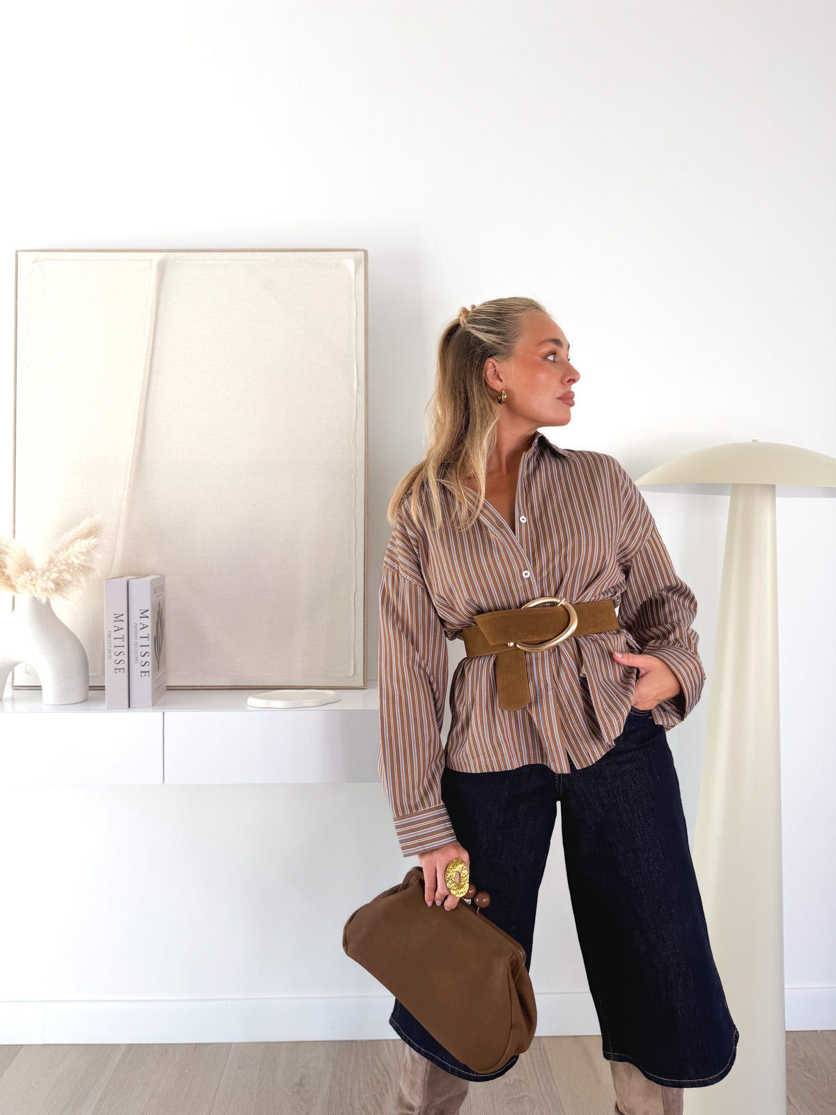Camisa rayas Camel