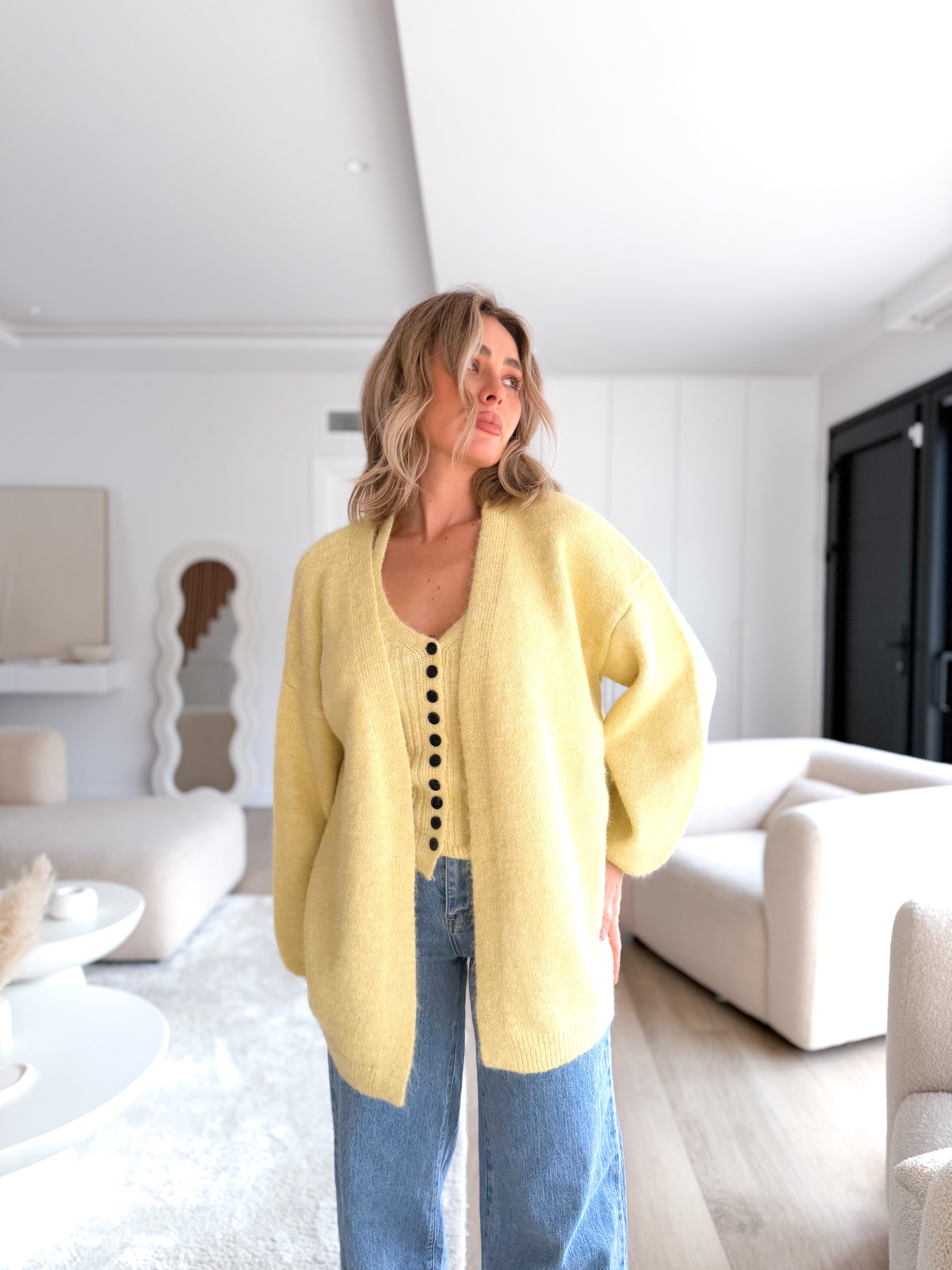 Set de punto amarillo