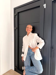 Blazer cruzada oversize Blanca
