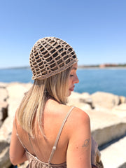 Casquete crochet Camel