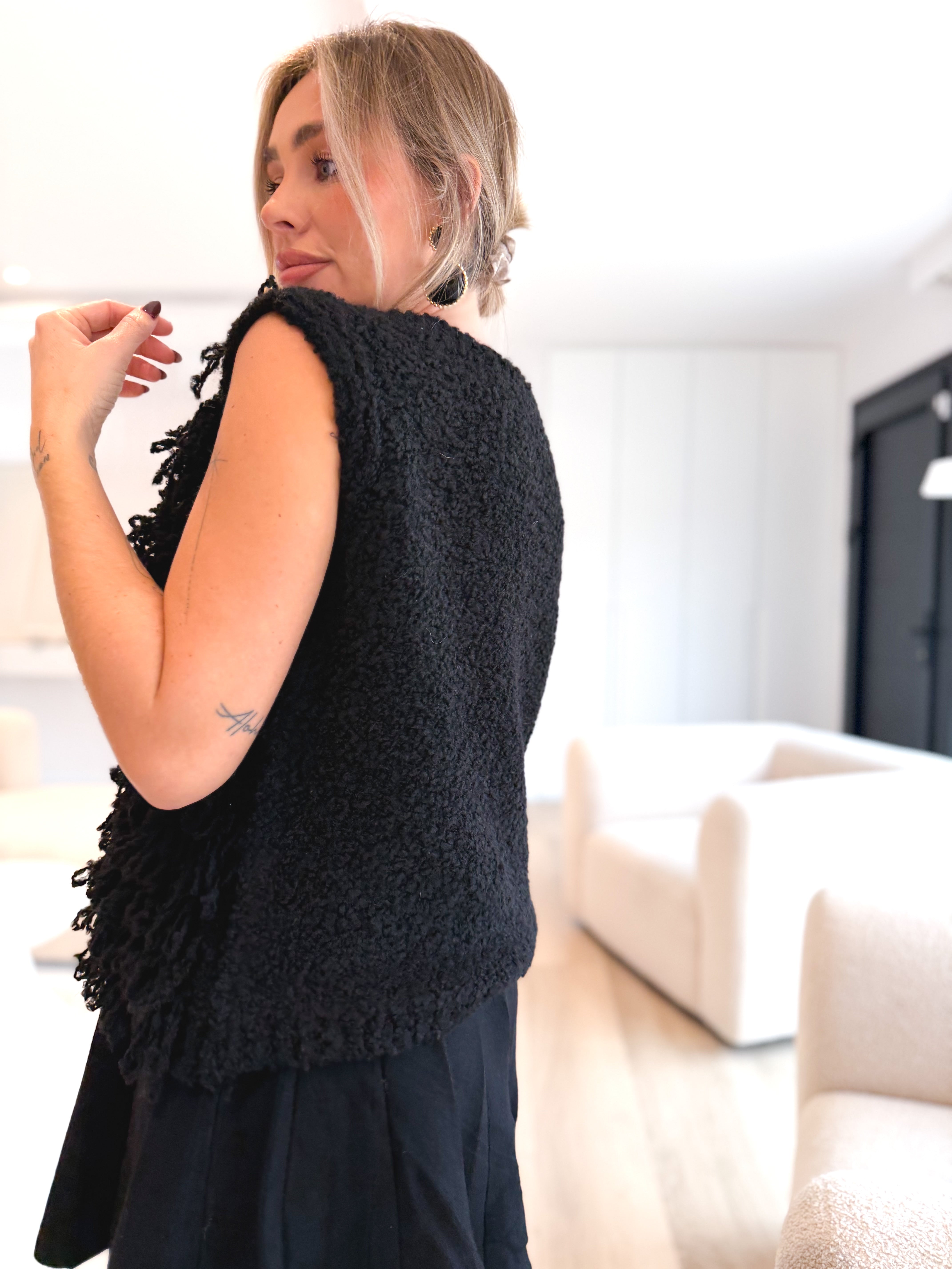 Chaleco pelo lana Negro