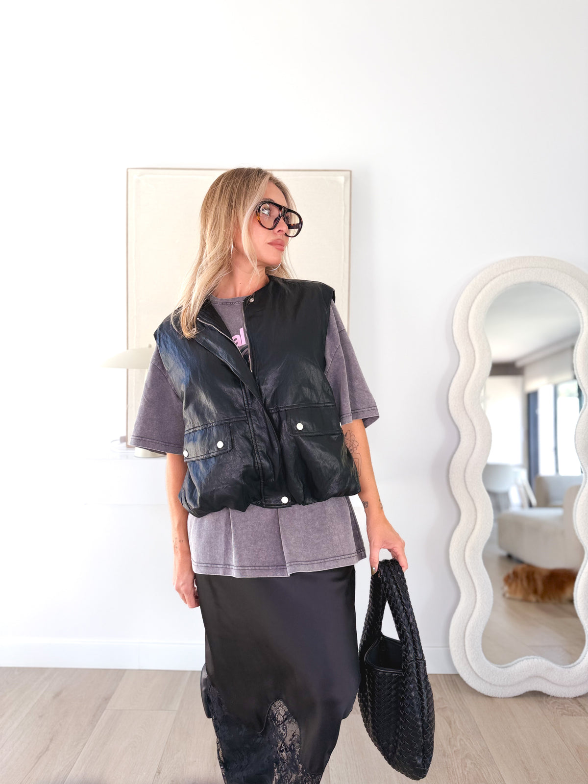 Chaleco polipiel oversize