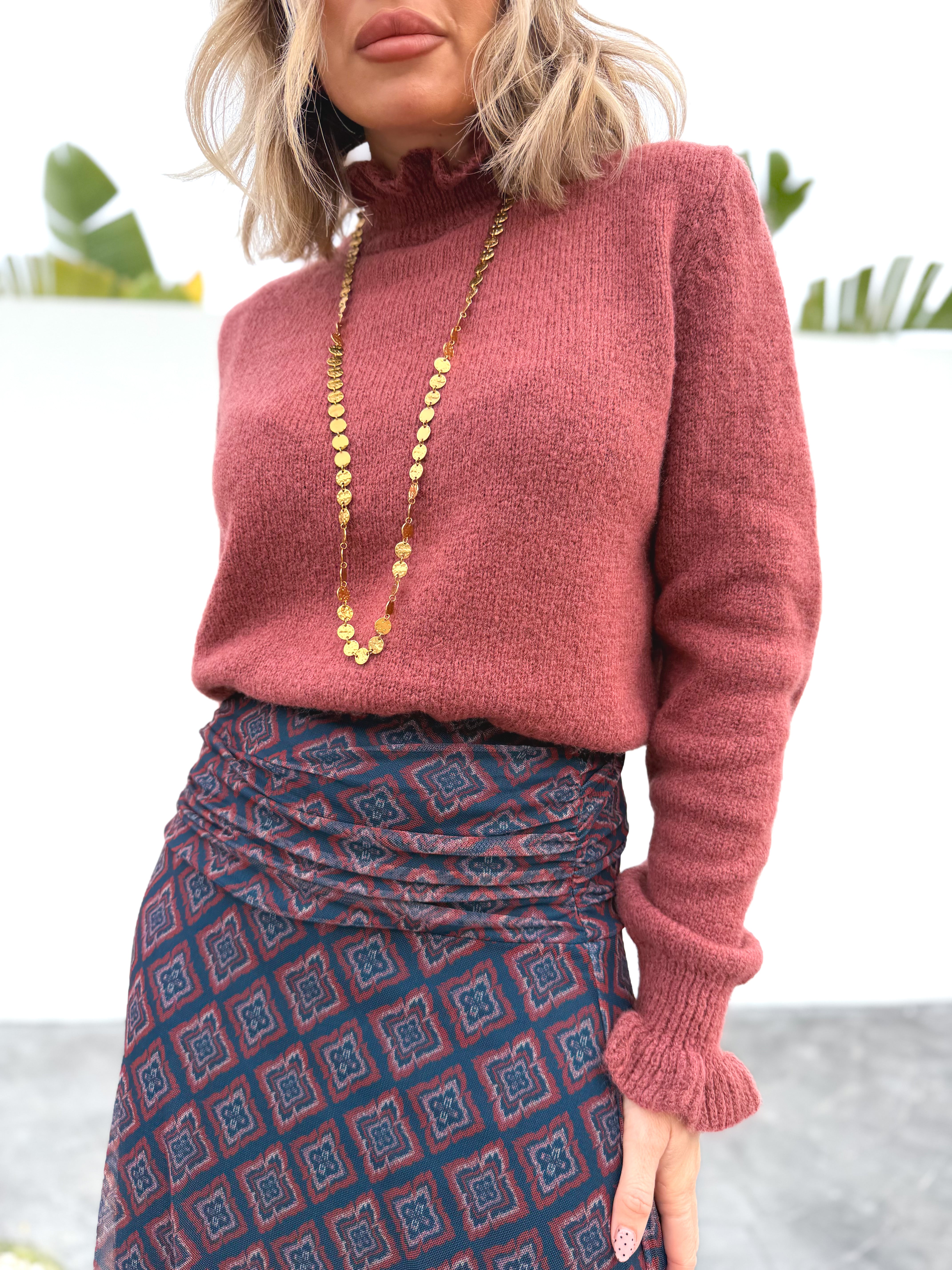 Falda larga gasa estampado multi