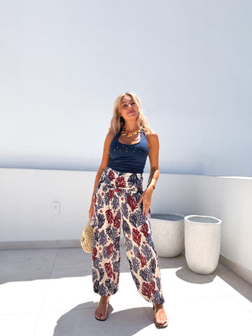 Pantalón bombacho coral Marino