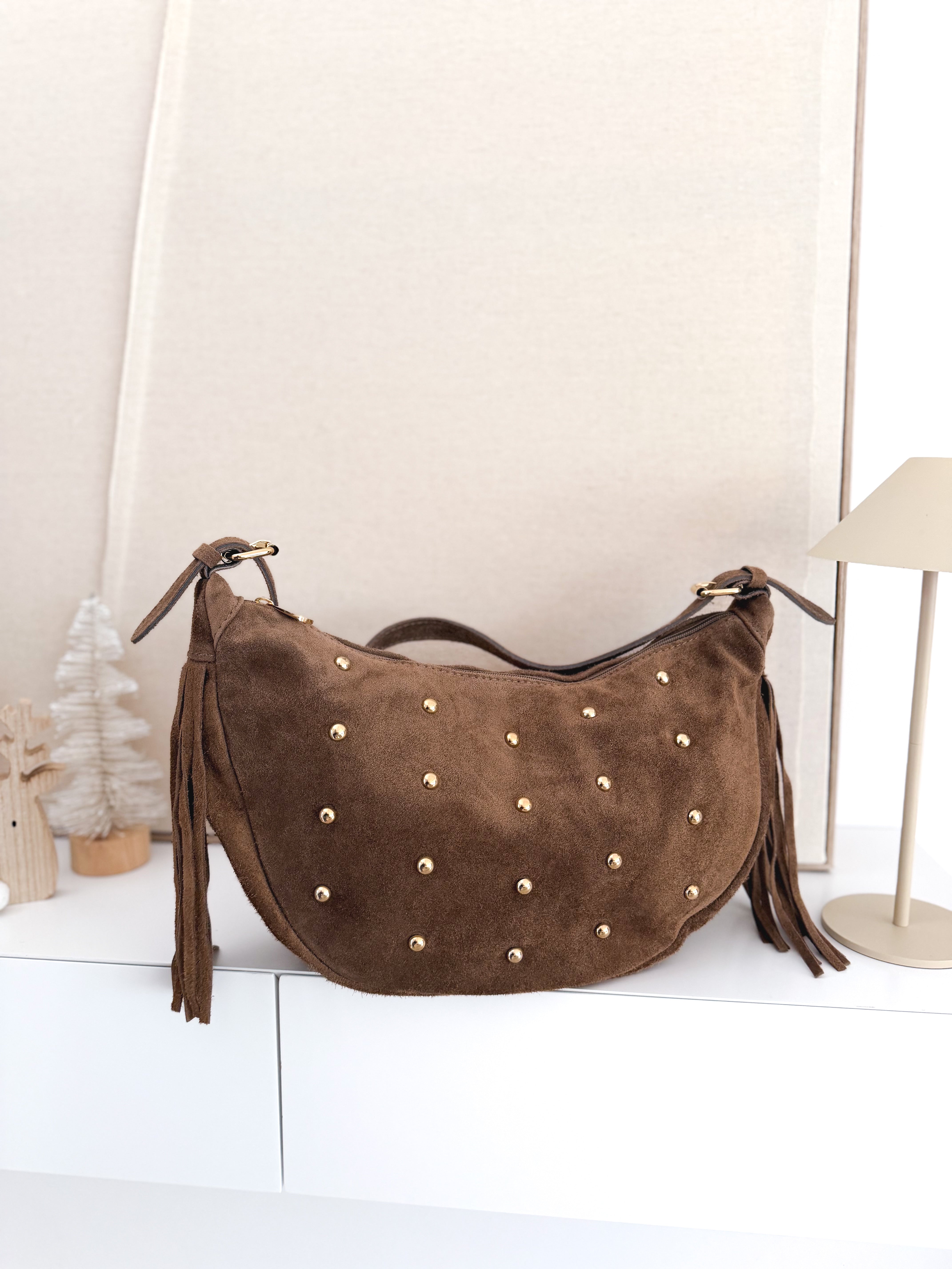 Bolso hombro combinado piel