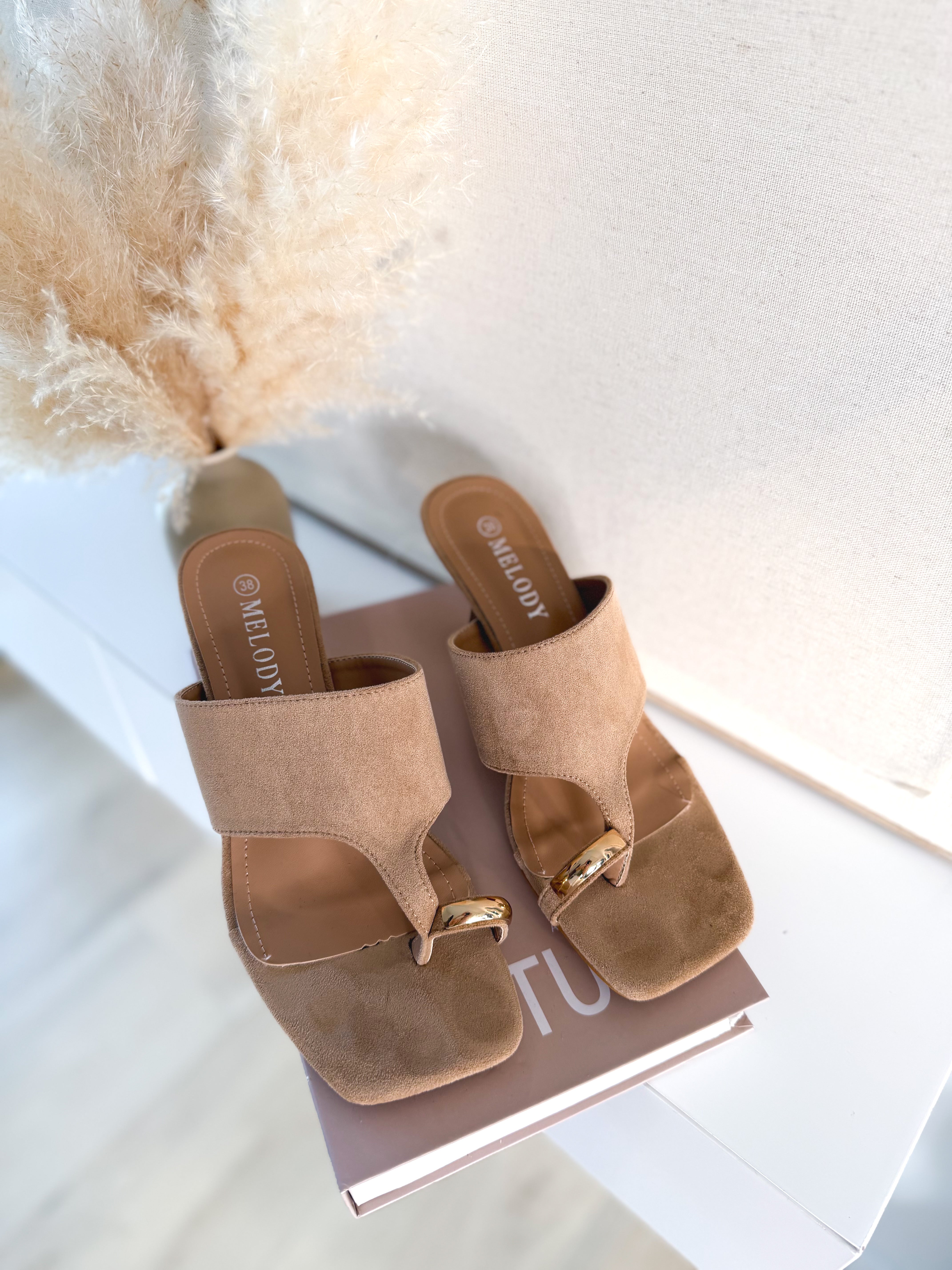 Sandalias combinada Taupe