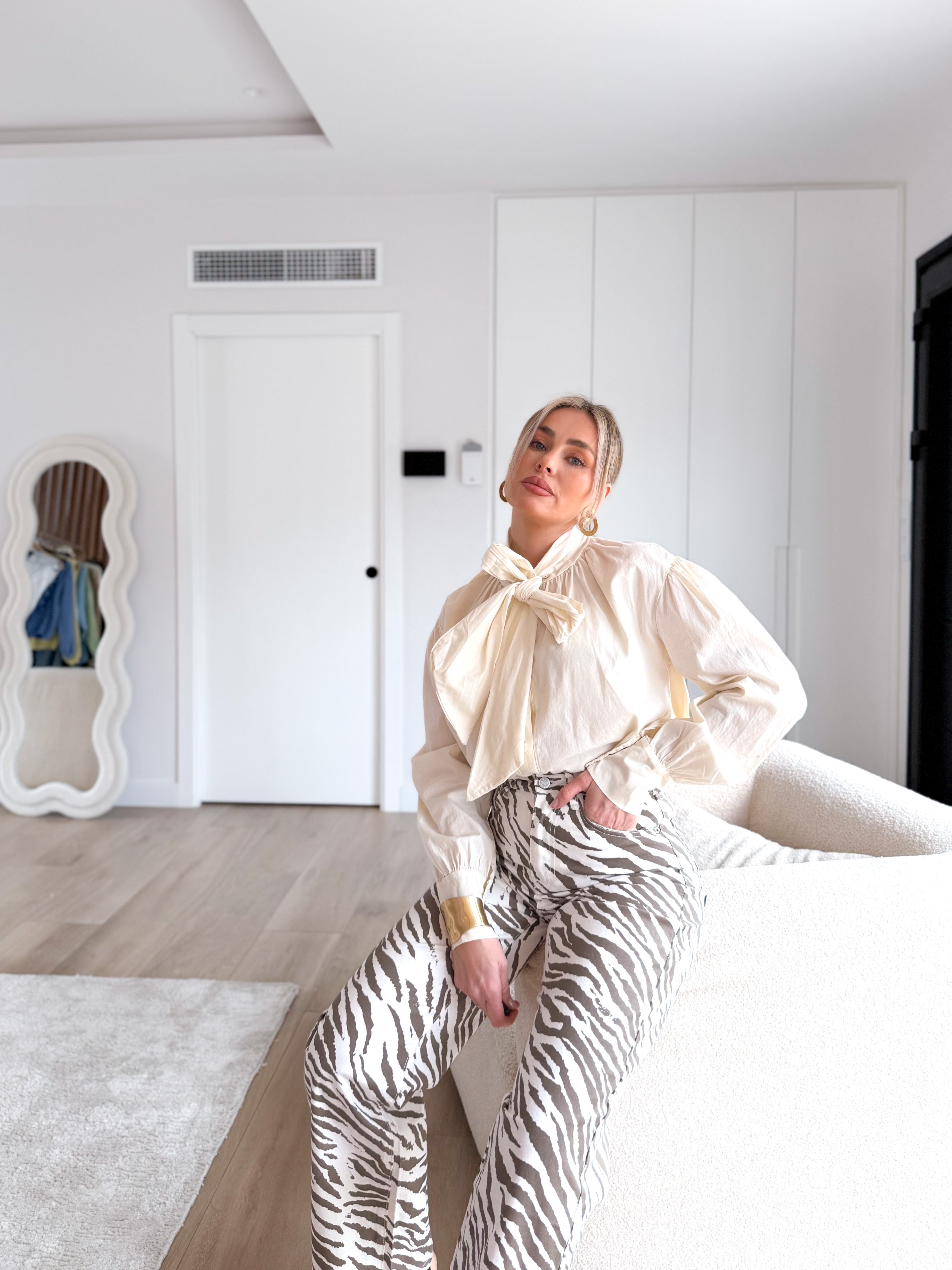 Camisa anudada Chloé beige