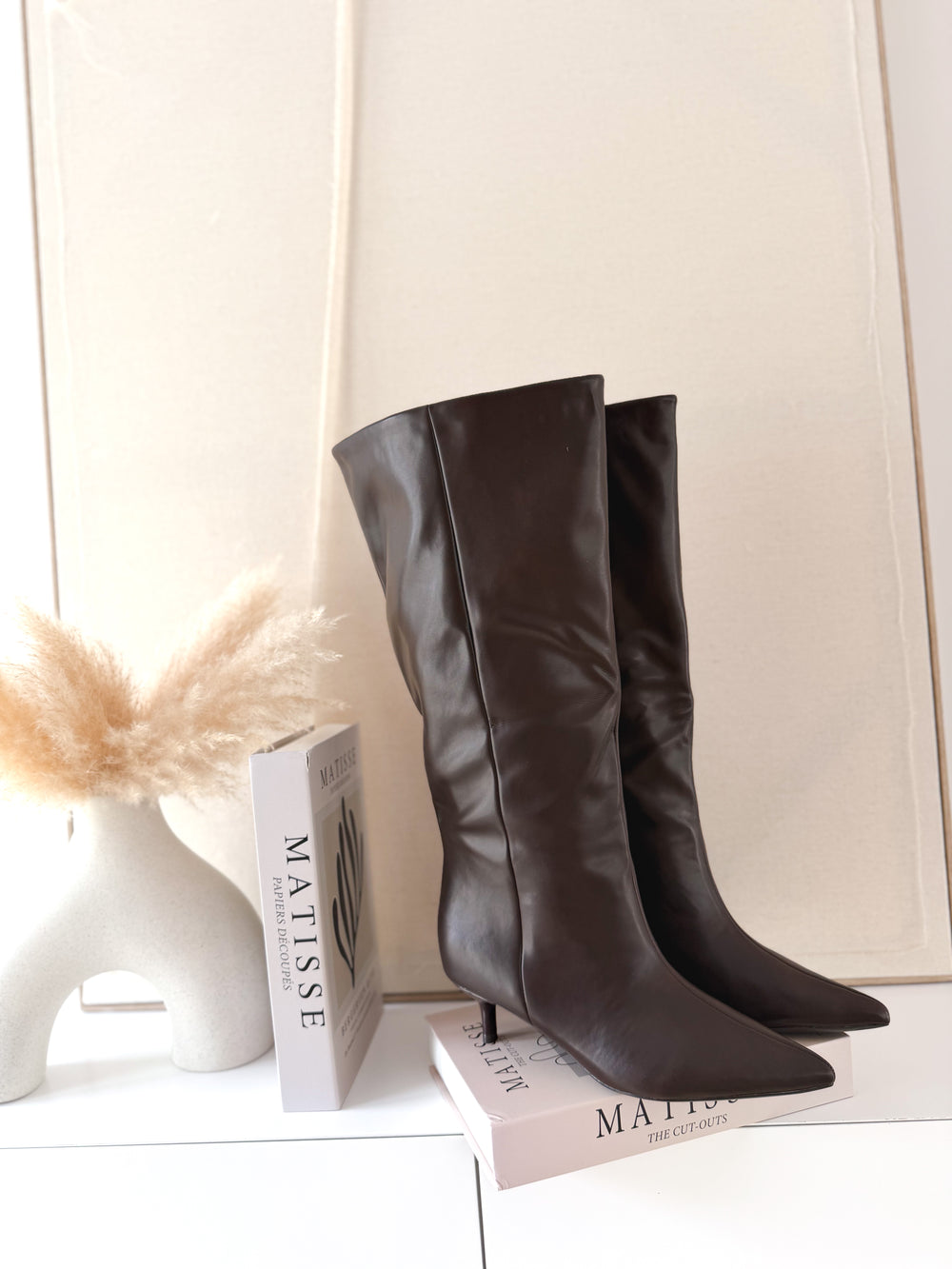 Botas polipiel marrón
