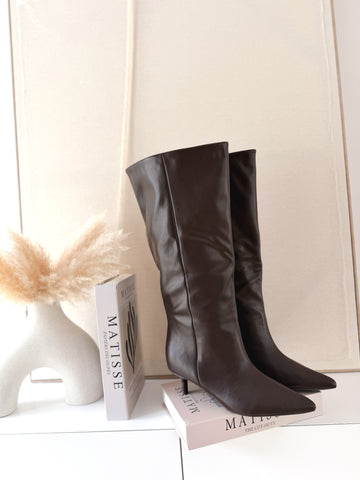 Botas polipiel marrón