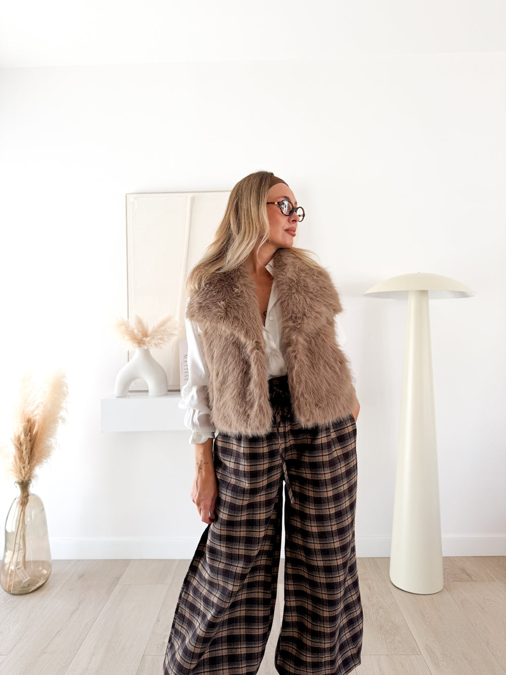 Chaleco pelo Camel