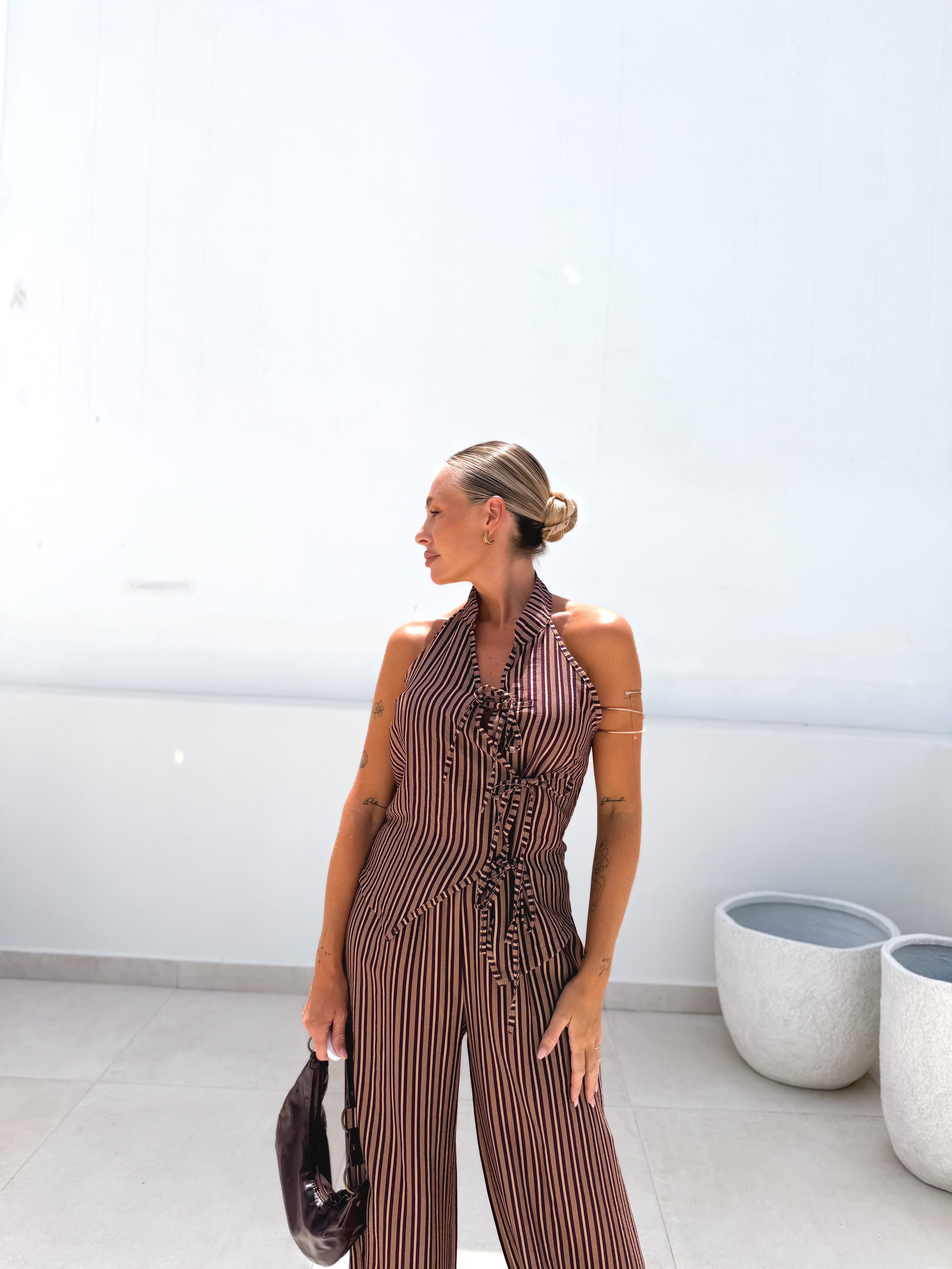 Total look rayas Malva