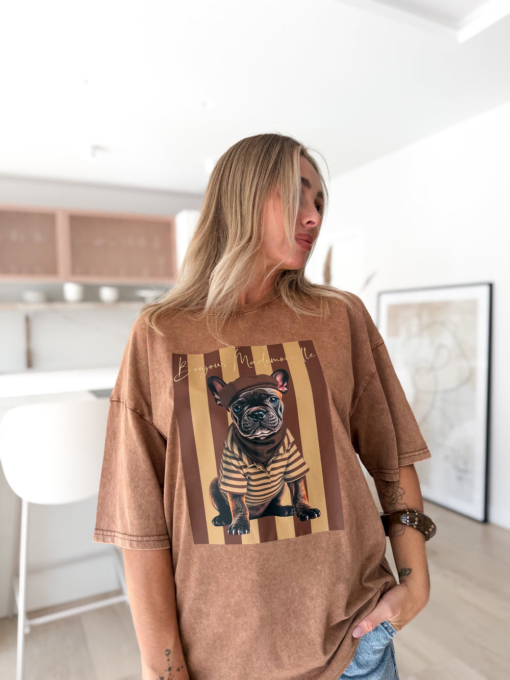 Camiseta Doggy oversize camel