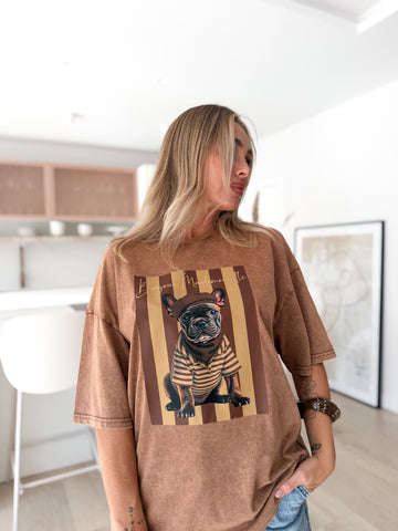 Camiseta Doggy oversize camel