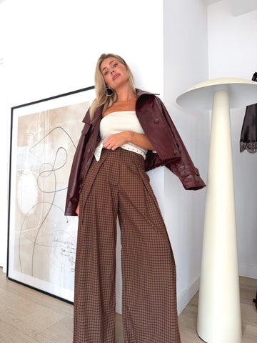 Pantalón pinzas cuadros