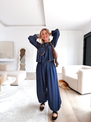 Pantalón denim globo