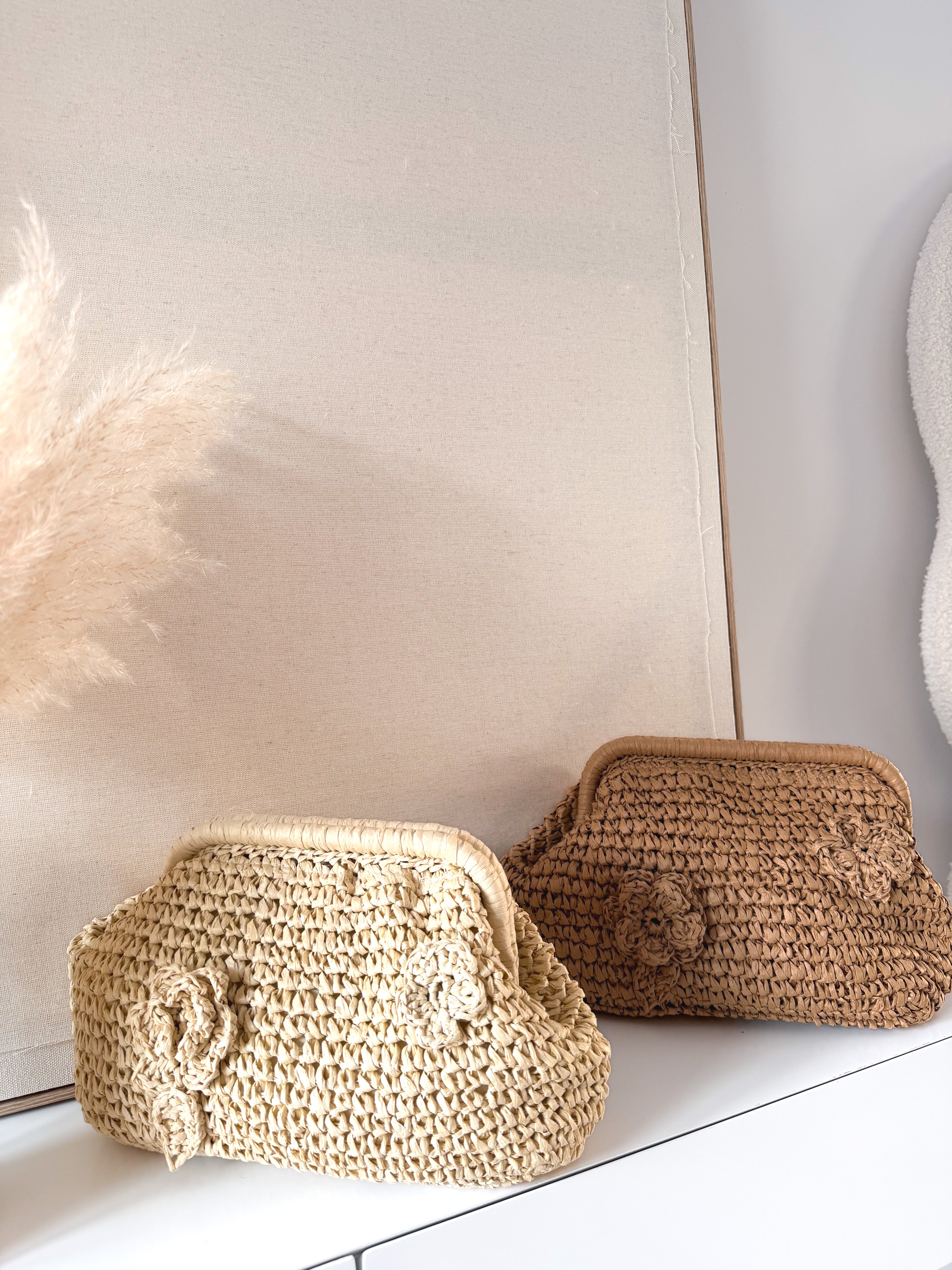 Clutch rafia flor