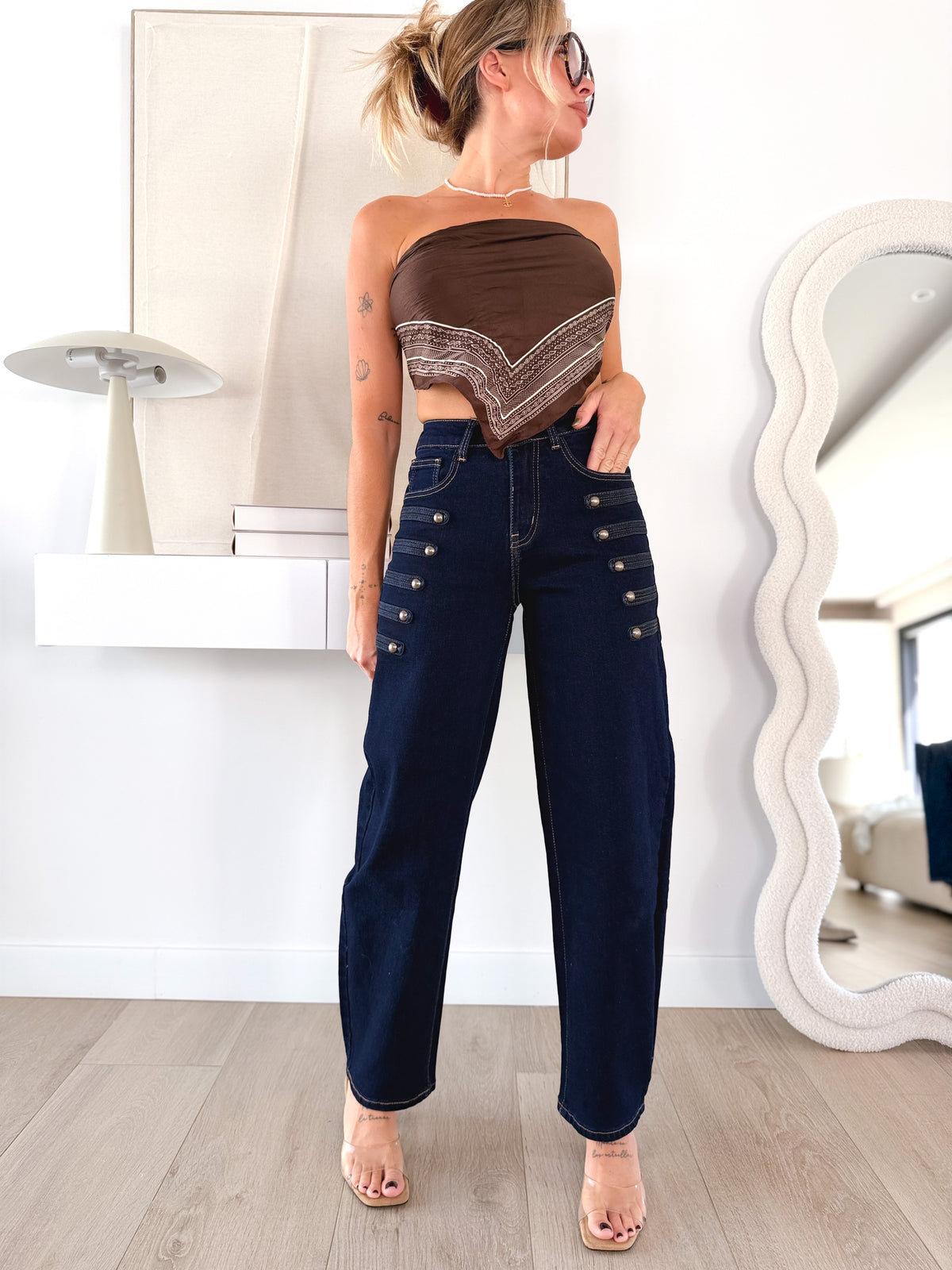 Denim detalle abotonado