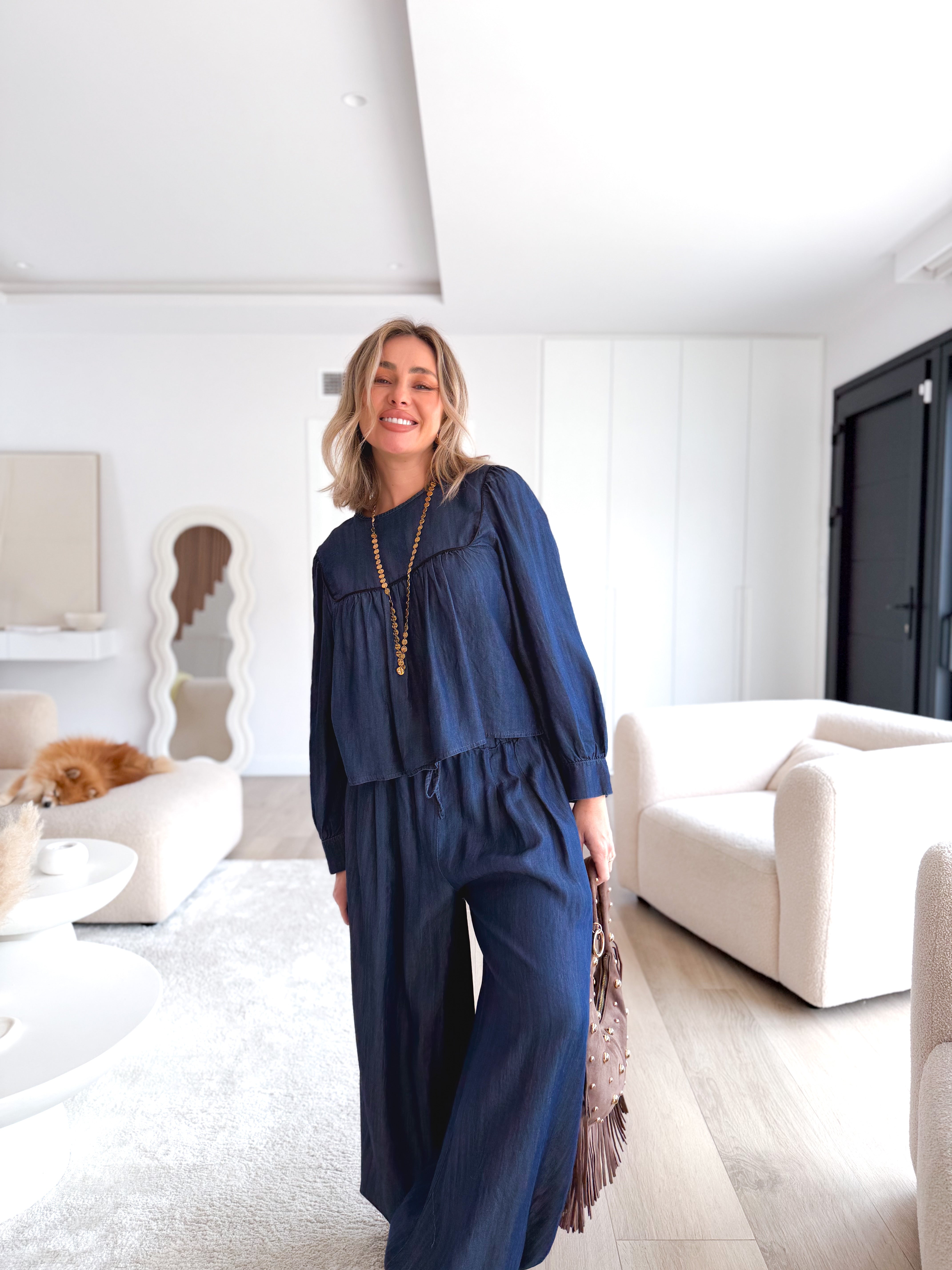 Pantalón denim globo