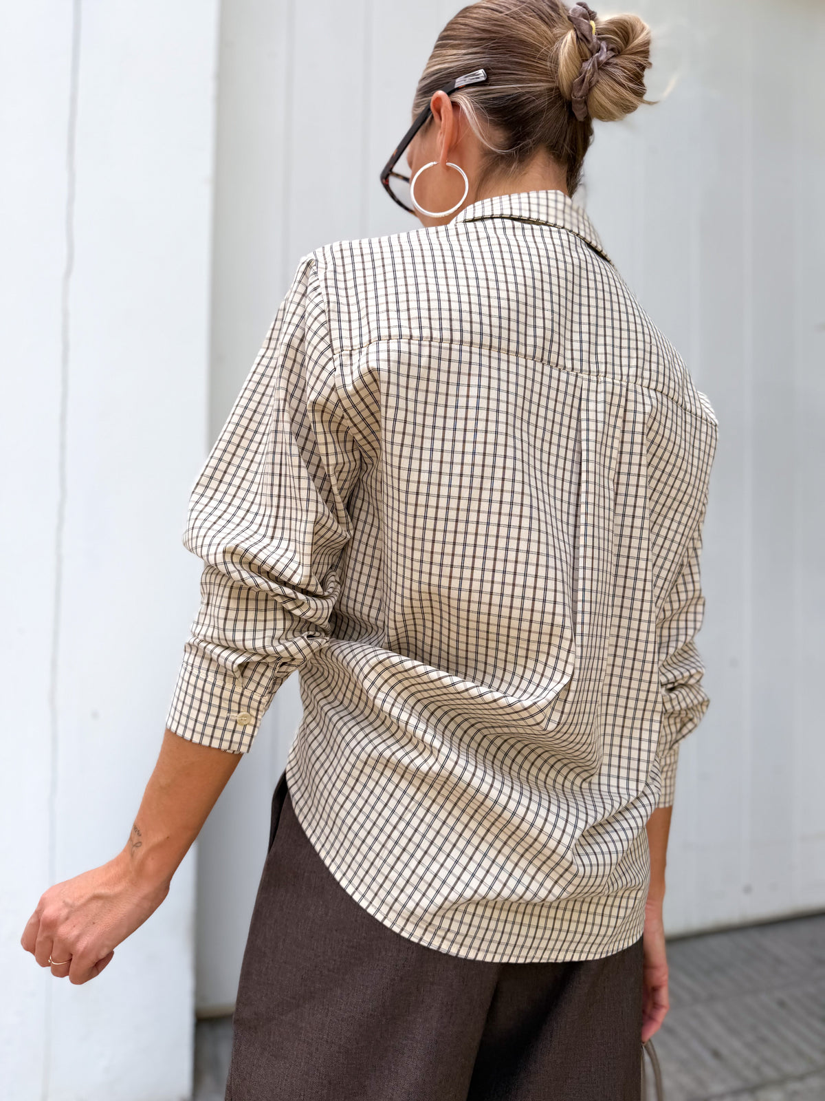 Camisa cuadros Beige/Choco