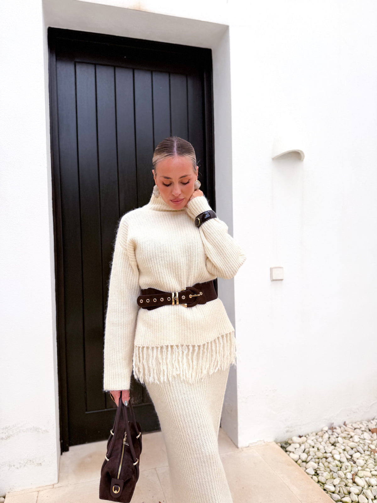 Conjunto lana flecos