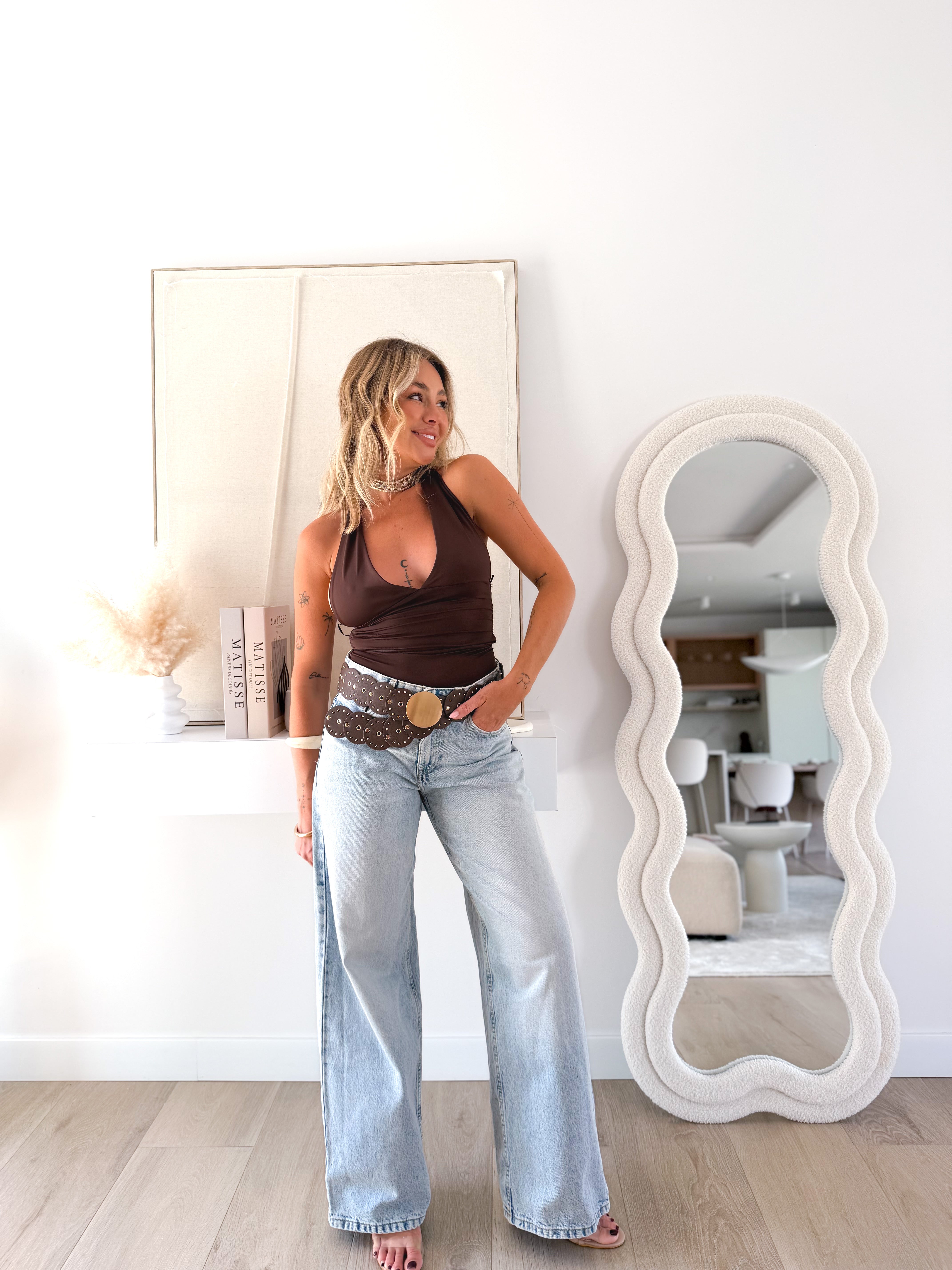 Top halter licra choco