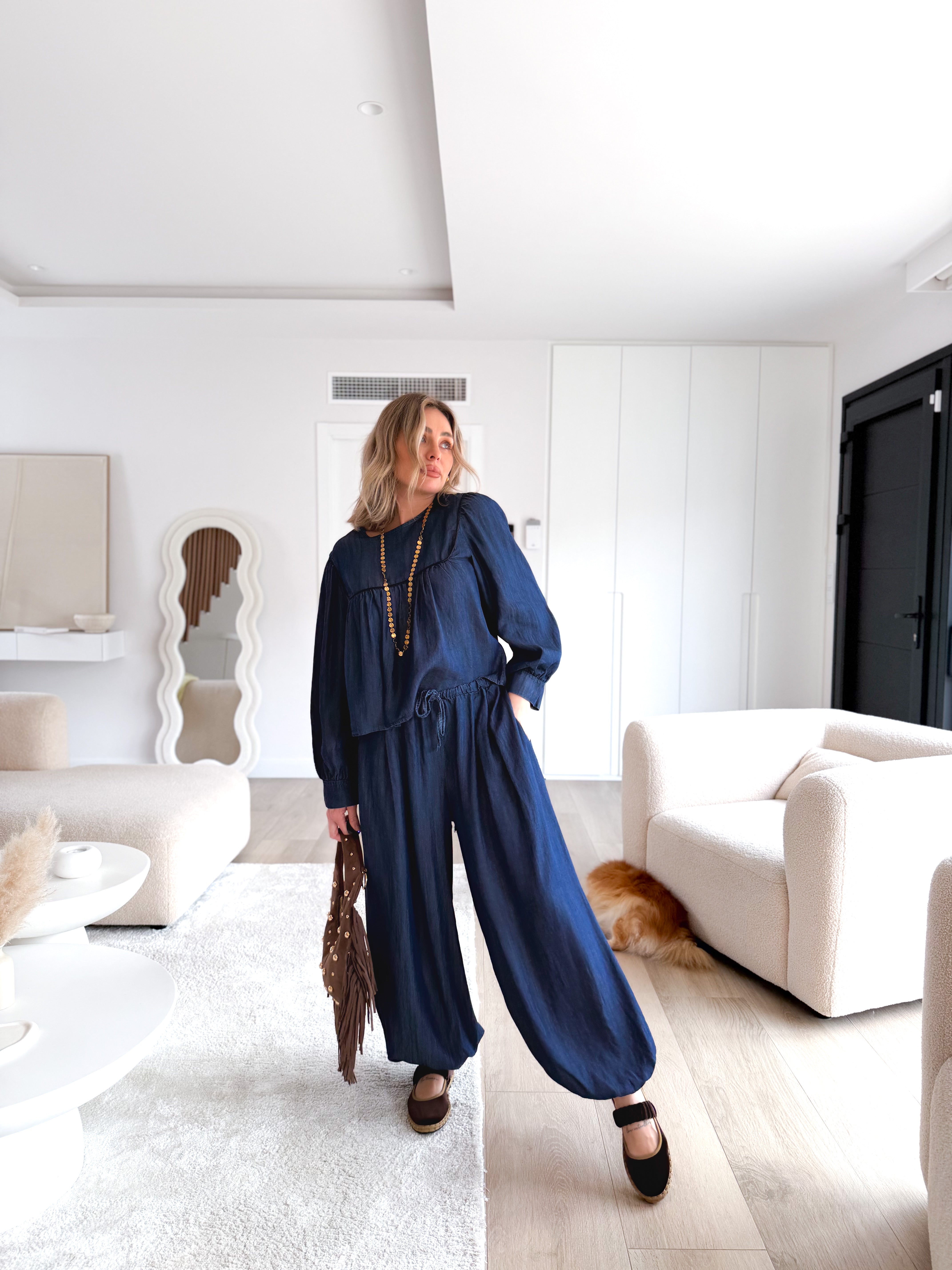 Pantalón denim globo