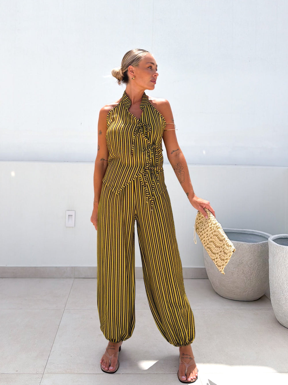 Total look rayas lima